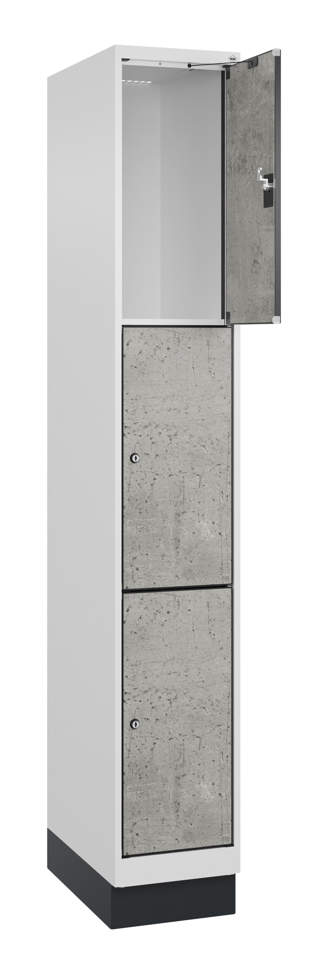 C+P Schlie�fachschrank Evolo PLUS, Sockel, 3 F�cher, 1950x300x500mm
