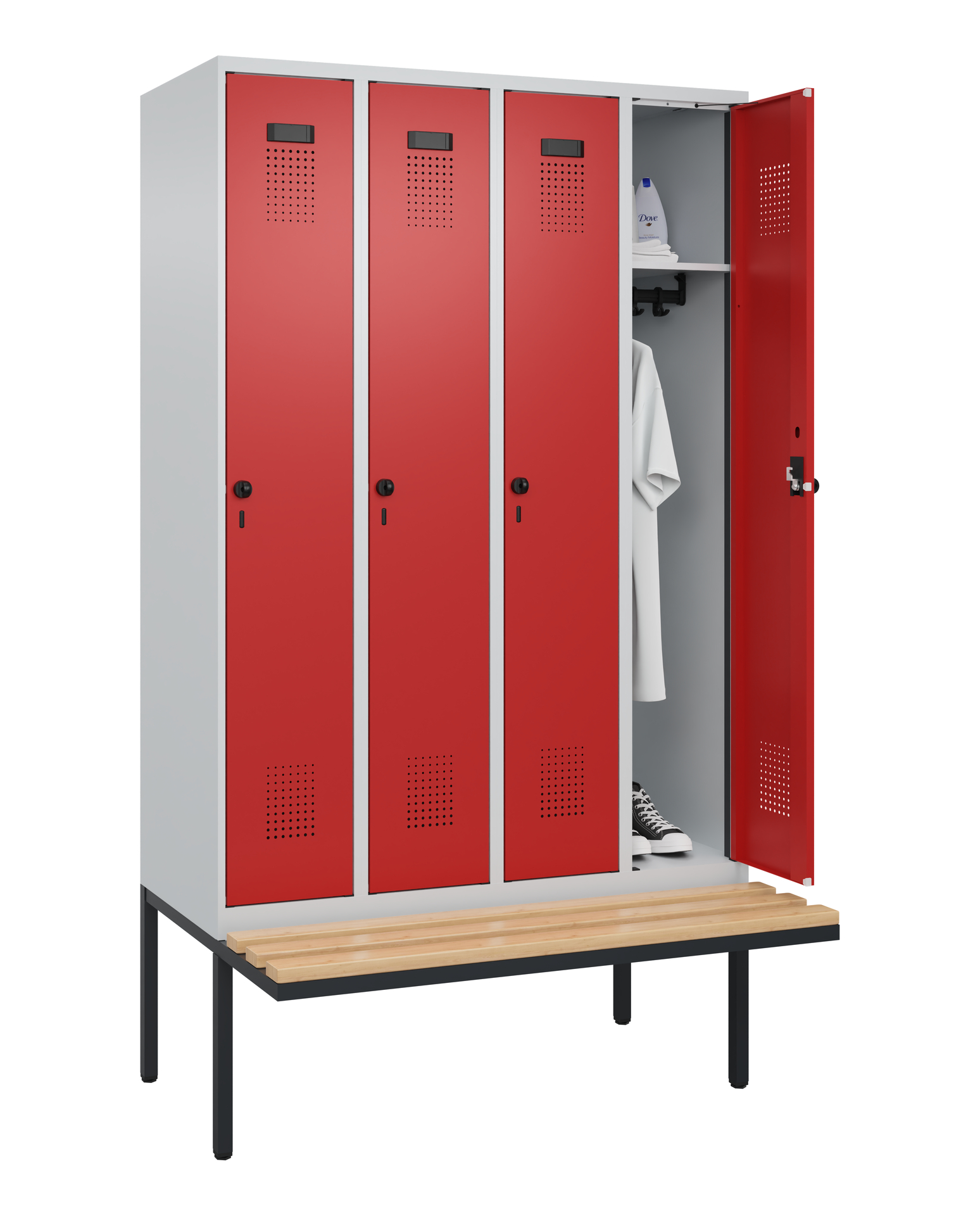 C+P Spind Evolo PLUS, Bank, 4 Abteile, 2120x1200x8