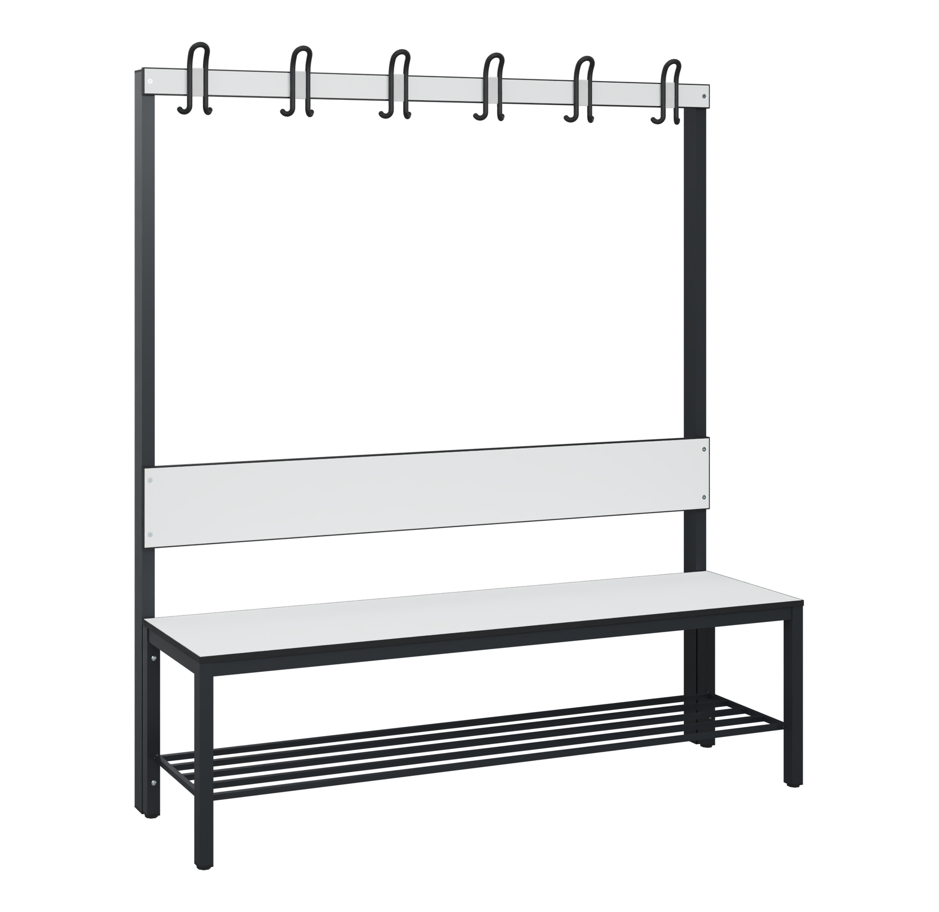 C+P Garderobenbank Solid HPL, 1716x1500x412mm, 7021/VK001