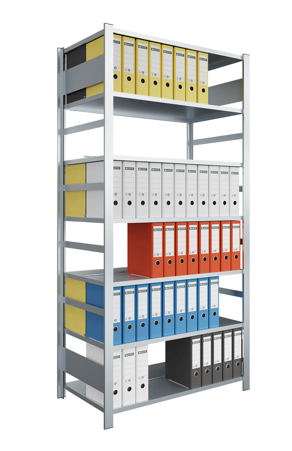 C+P Basic boltless file shelving systems, double-sided, H2200xW1000xD600mm