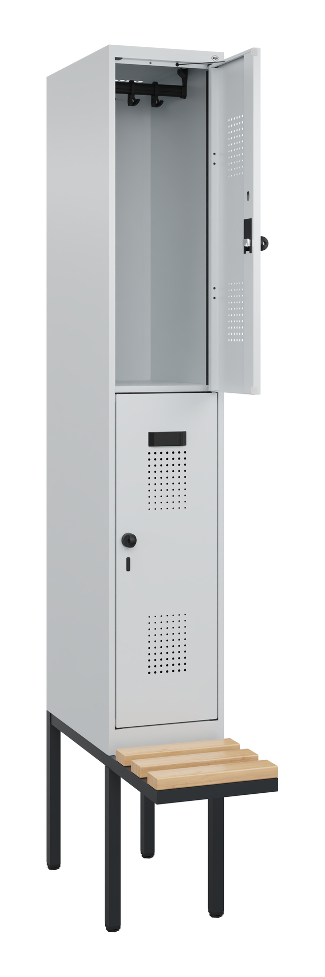 C+P Doppelstock-Spind Evolo PLUS, Bank, 2 Fächer, 