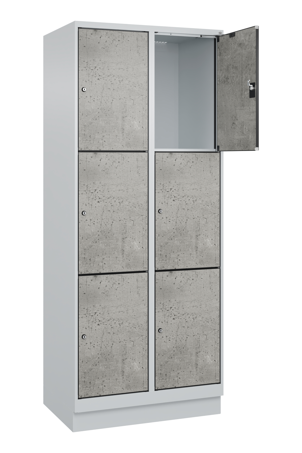 C+P Schlie�fachschrank Evolo PLUS, Sockel, 6 F�cher, 1950x800x500mm