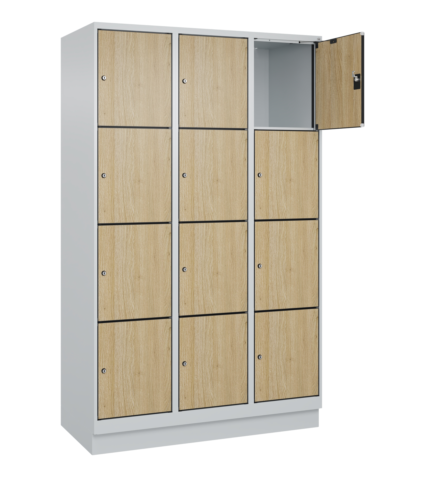 C+P Schlie�fachschrank Evolo PLUS, Sockel, 12 F�cher, 1950x1200x500mm