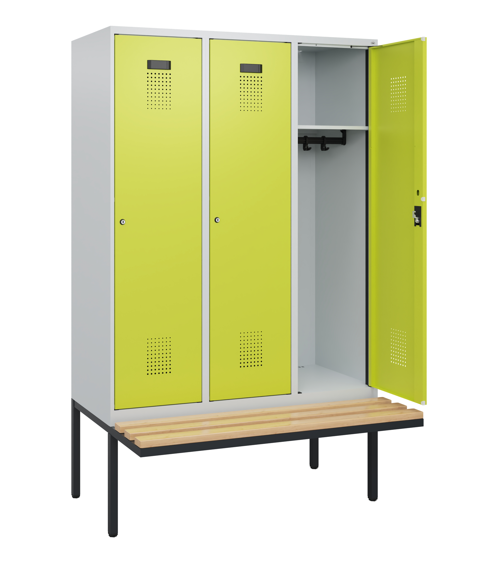 C+P Spind Evolo PLUS, Bank, 3 Abteile, 1950x1200x8