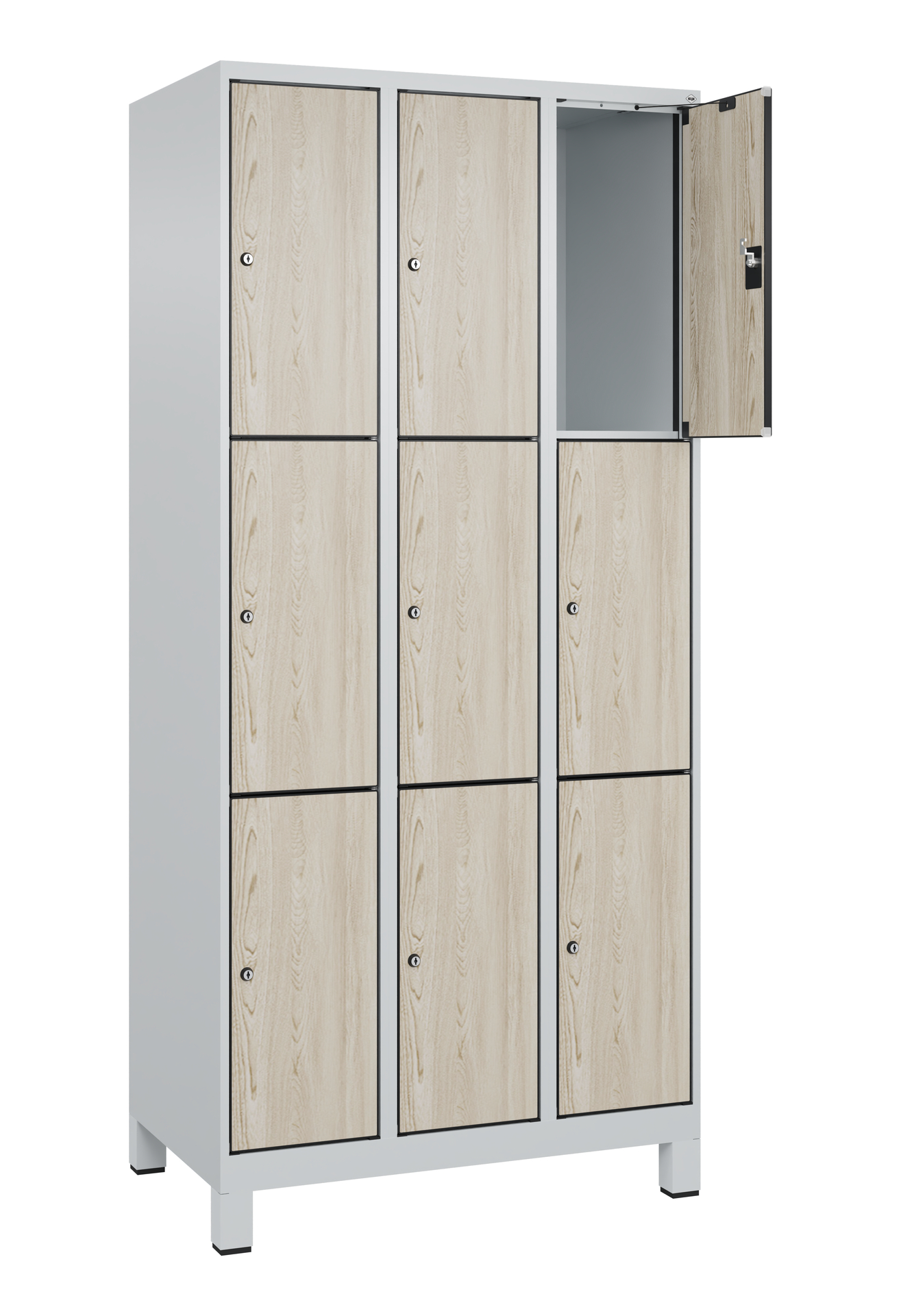 C+P Schlie�fachschrank Evolo PLUS, F��e, 9 F�cher, 1950x900x500mm