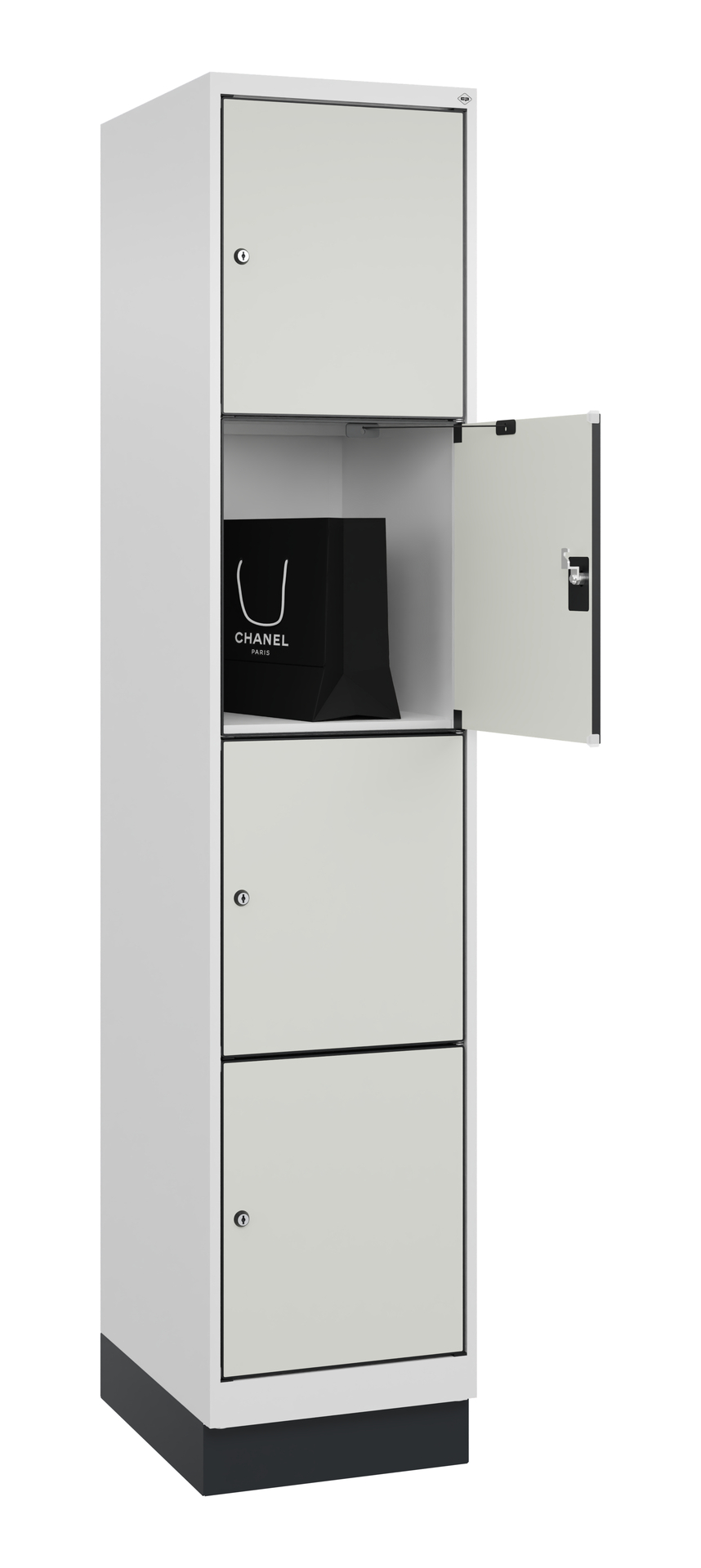 C+P Schlie�fachschrank Evolo PLUS, Sockel, 4 F�cher, 1950x400x500mm