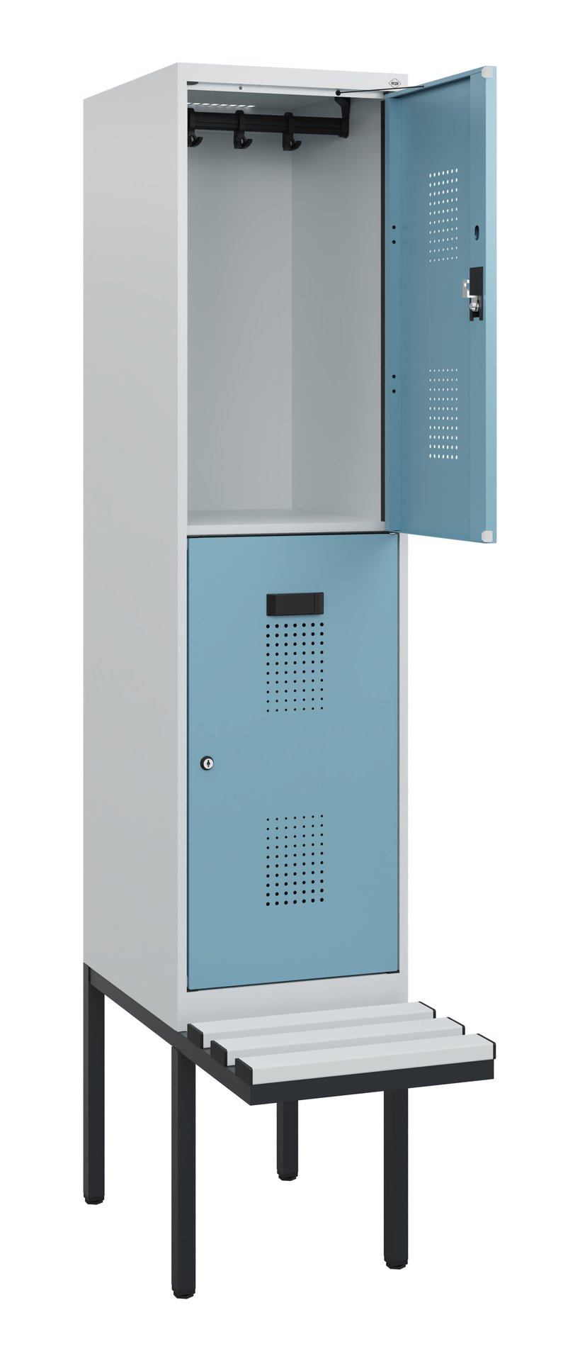 C+P Doppelstock-Spind Evolo PLUS, Bank, 2 Fächer, 