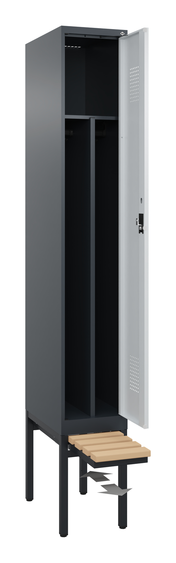 C+P Spind Evolo PLUS, Bank, 1 Abteil, 2120x300x815mm