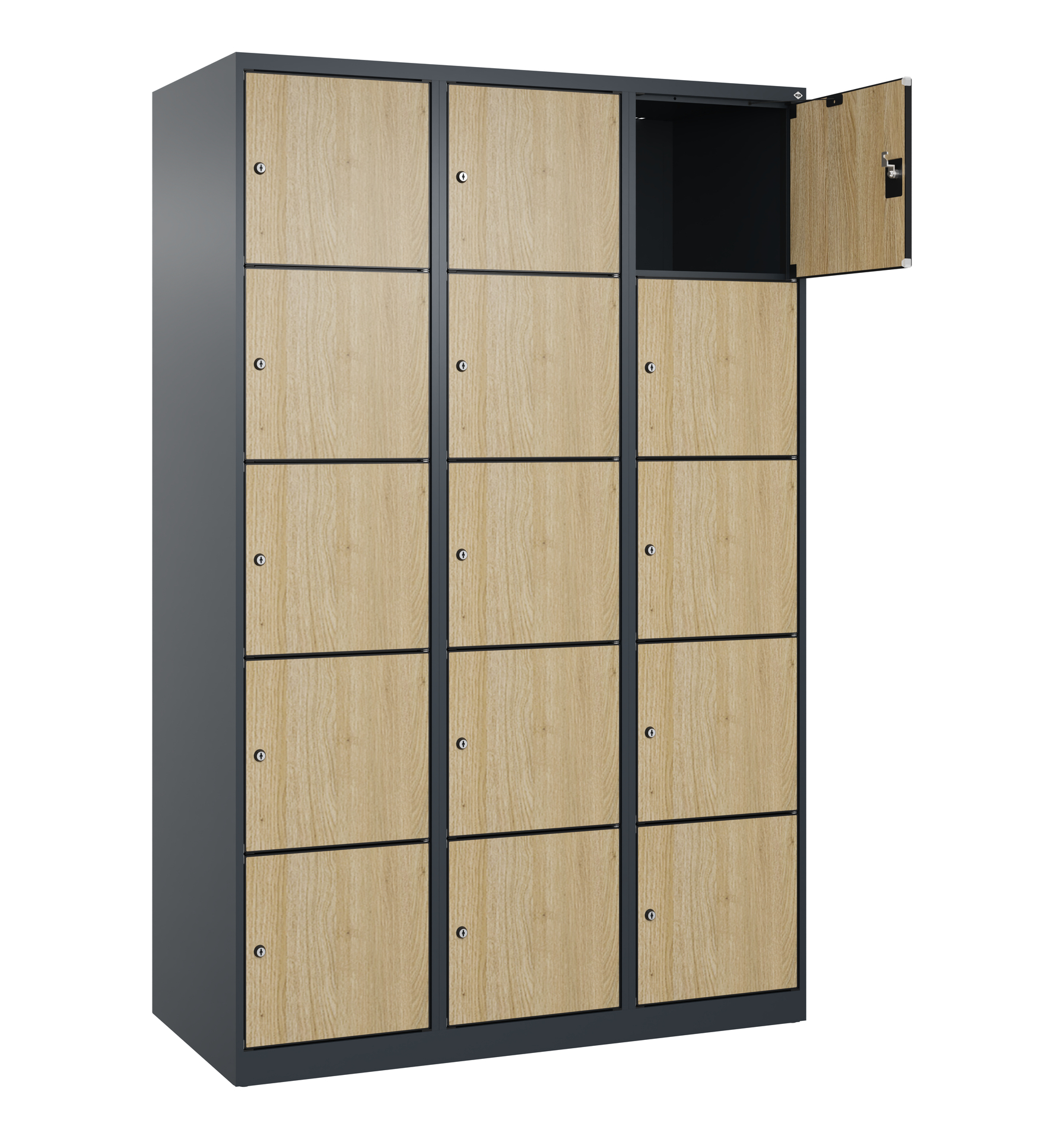 C+P Schlie�fachschrank Evolo PLUS, 15 F�cher, 1850x1200x500mm