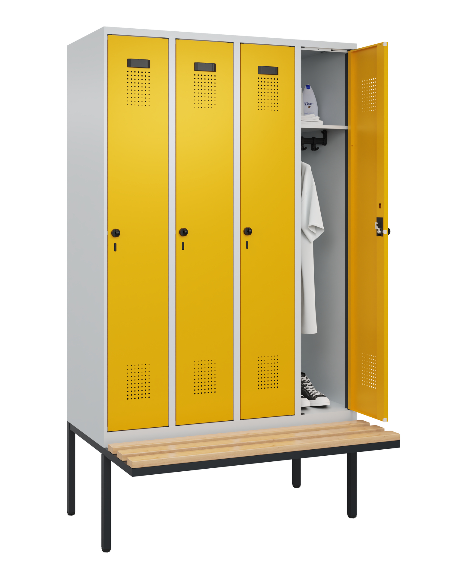 C+P Spind Evolo PLUS, Bank, 4 Abteile, 2120x1200x8
