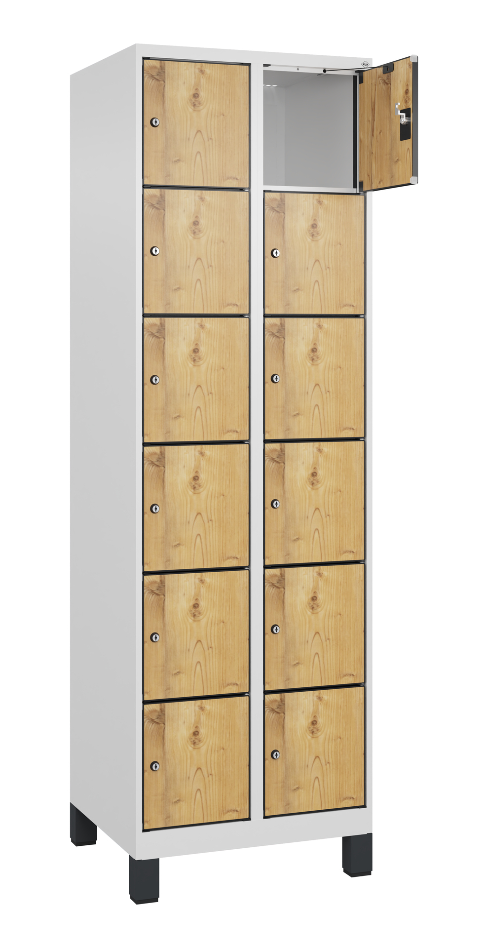 C+P Schlie�fachschrank Evolo PLUS, F��e, 12 F�cher, 1950x600x500mm