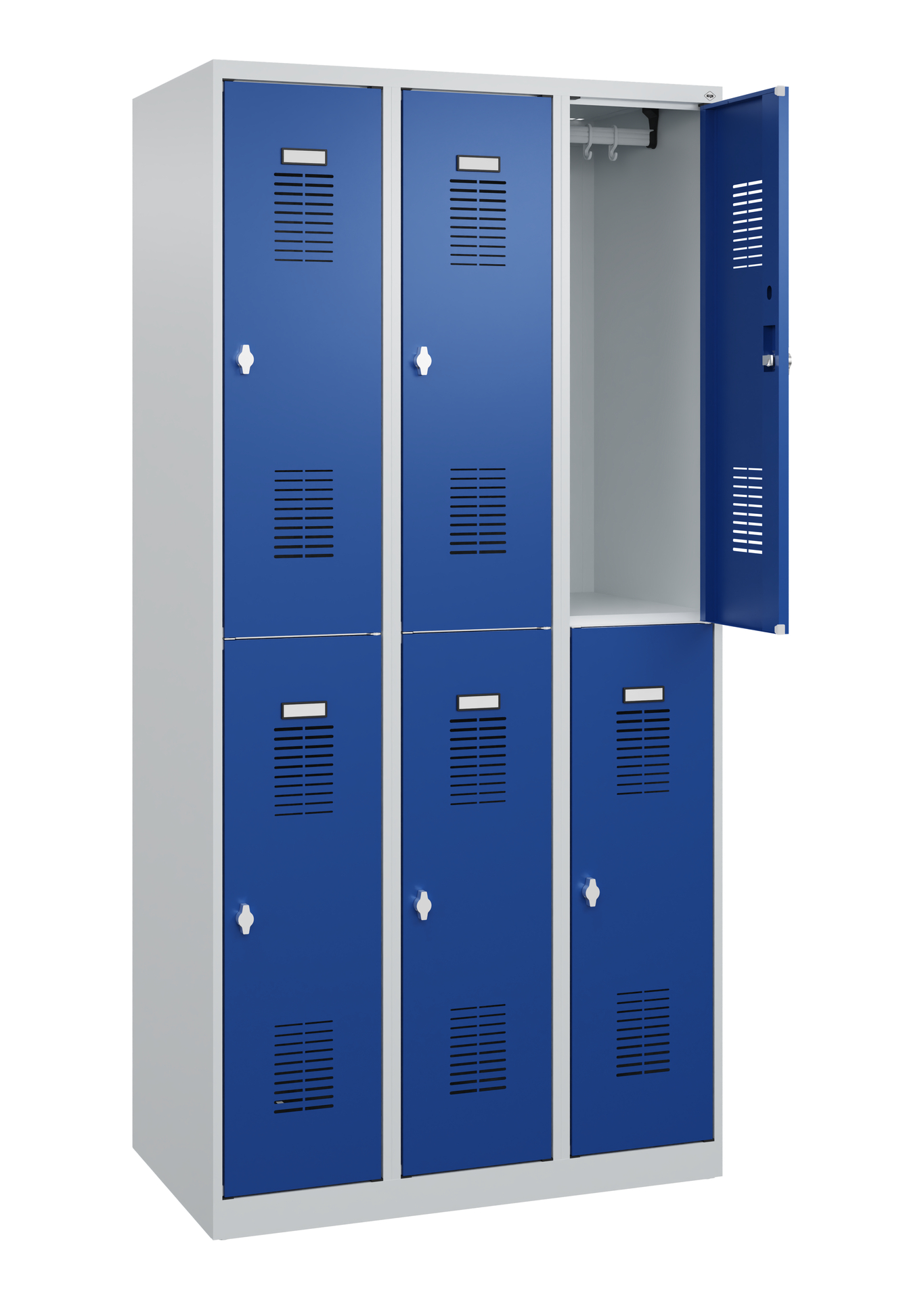 C+P Doppelstöckiger Spind Basis PLUS, 3 Abteile, 1