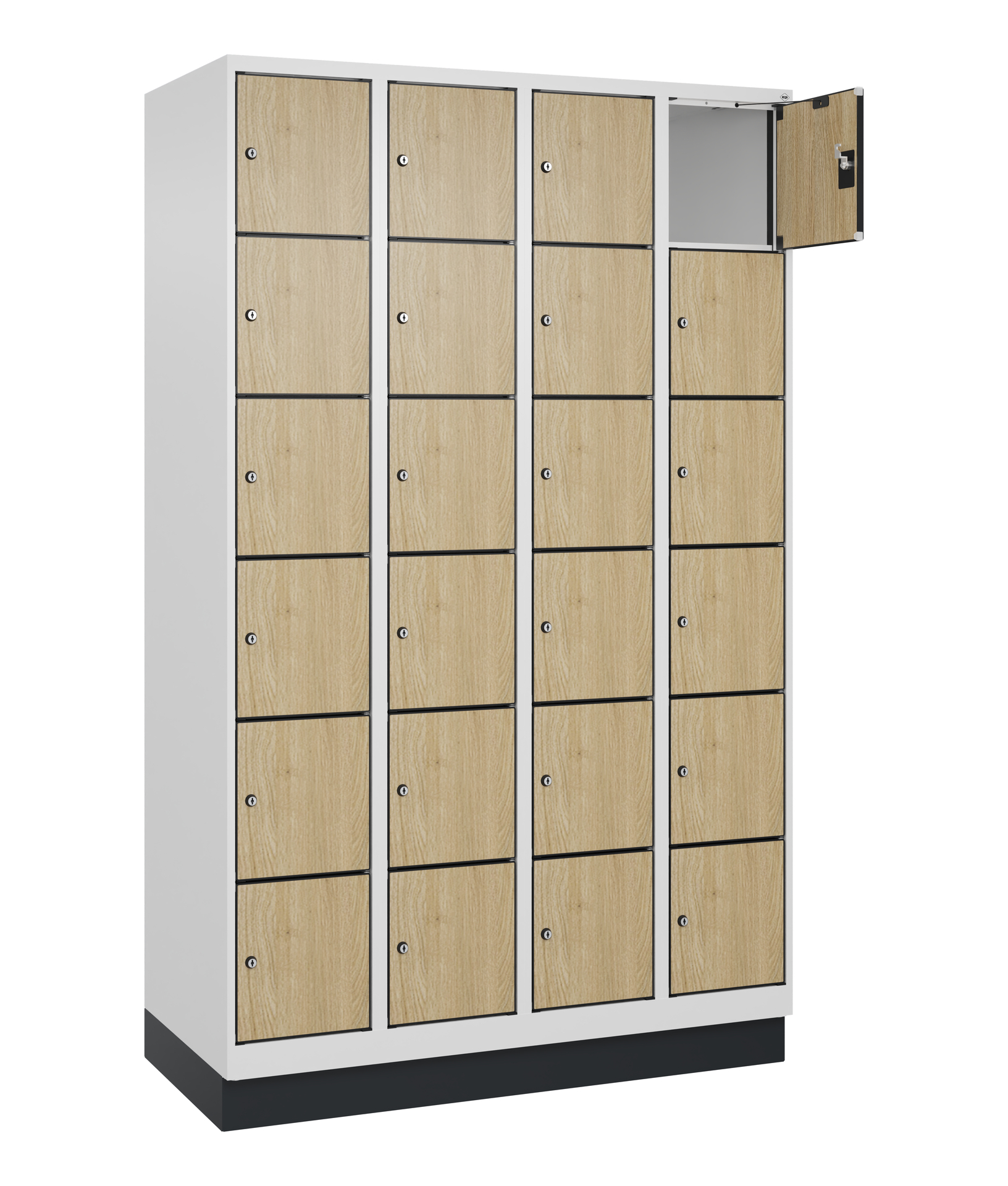 C+P Schlie�fachschrank Evolo PLUS, Sockel, 24 F�cher, 1950x1200x500mm