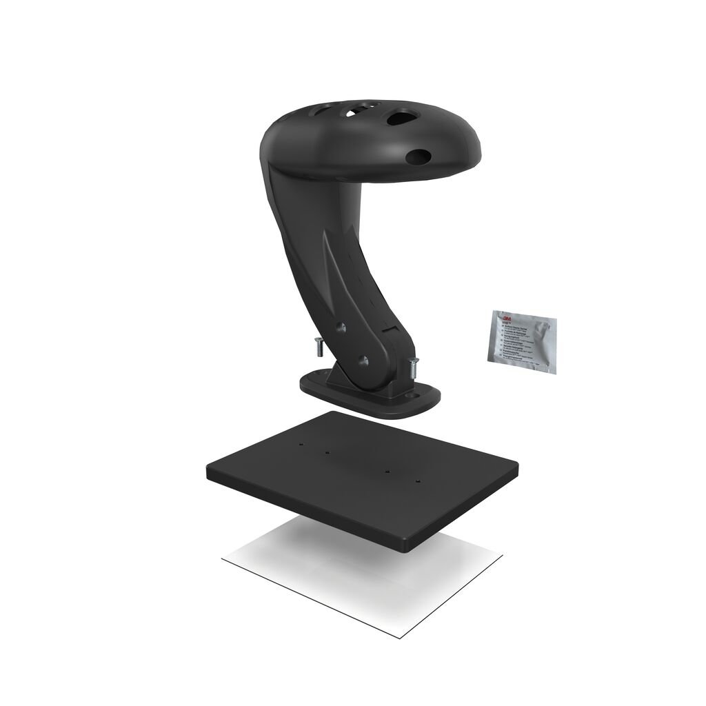 C+P helmet holder made of plastic, foldable