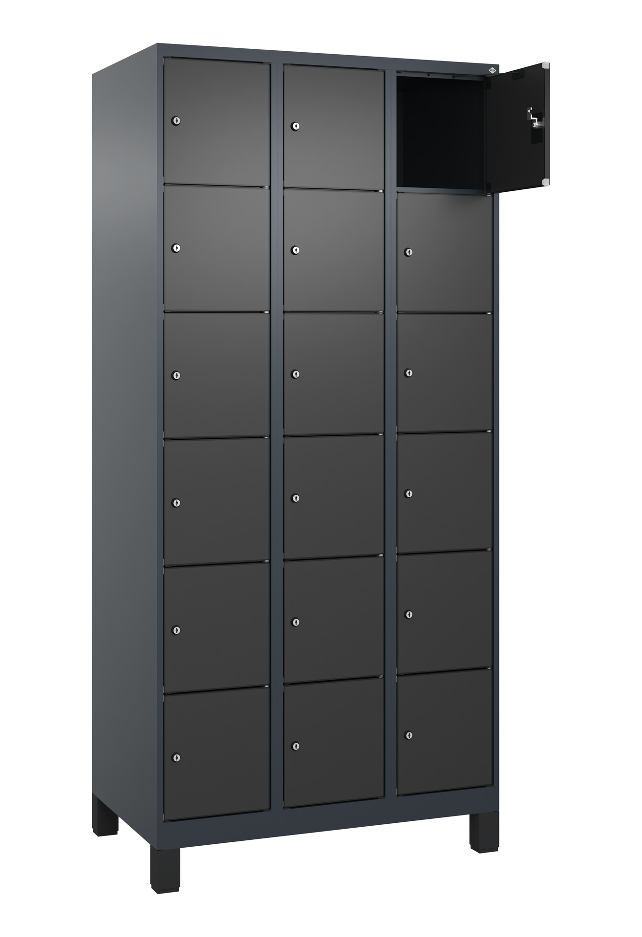 C+P Schlie�fachschrank Evolo PLUS, F��e, 18 F�cher, 1950x900x500mm