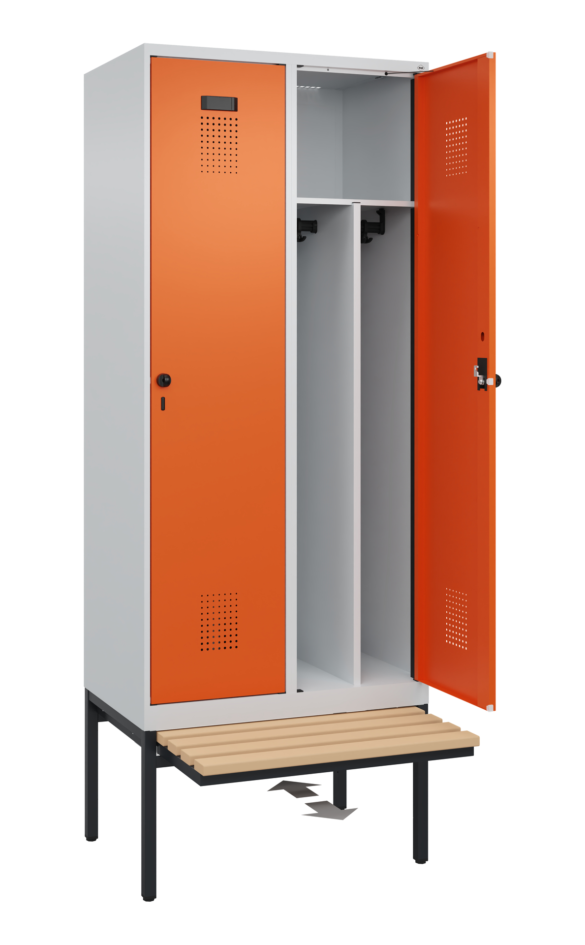C+P Spind Evolo PLUS, Bank, 2 Abteile, 2120x800x815mm
