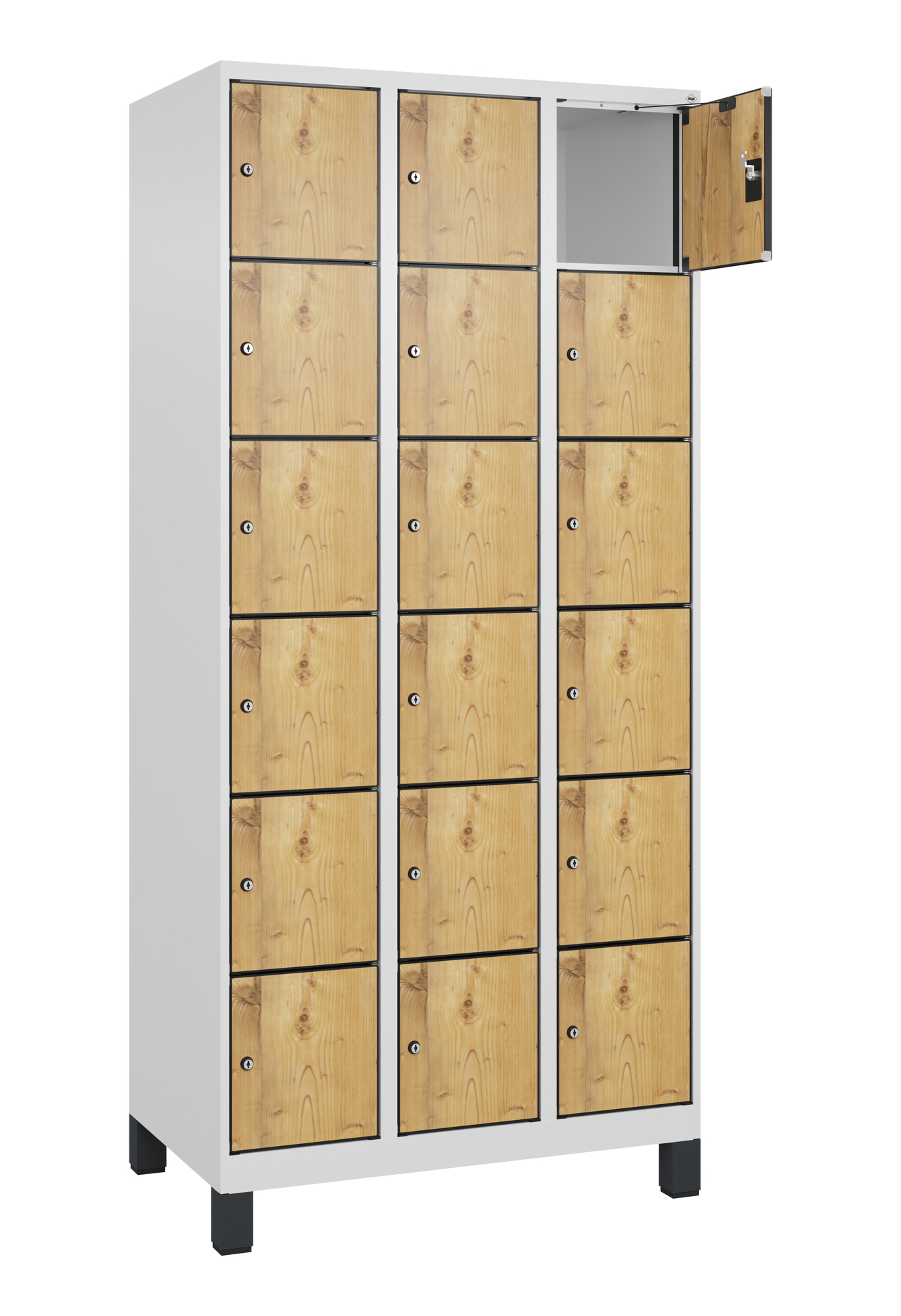 C+P Schlie�fachschrank Evolo PLUS, F��e, 18 F�cher, 1950x900x500mm
