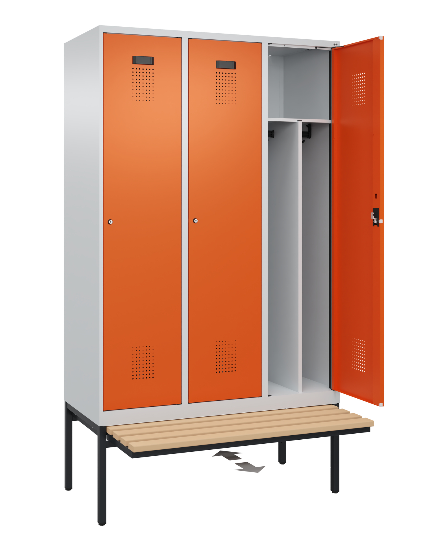 C+P Spind Evolo PLUS, Bank, 3 Abteile, 2120x1200x815mm
