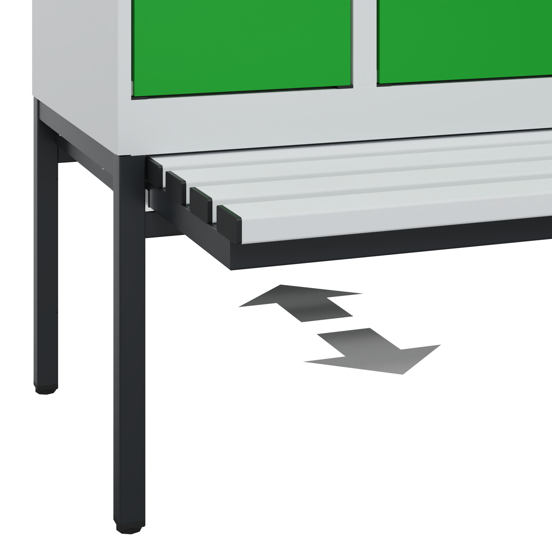 C+P Doppelstöckiger Spind Evolo PLUS, 4 Fächer, 1950x600x815mm