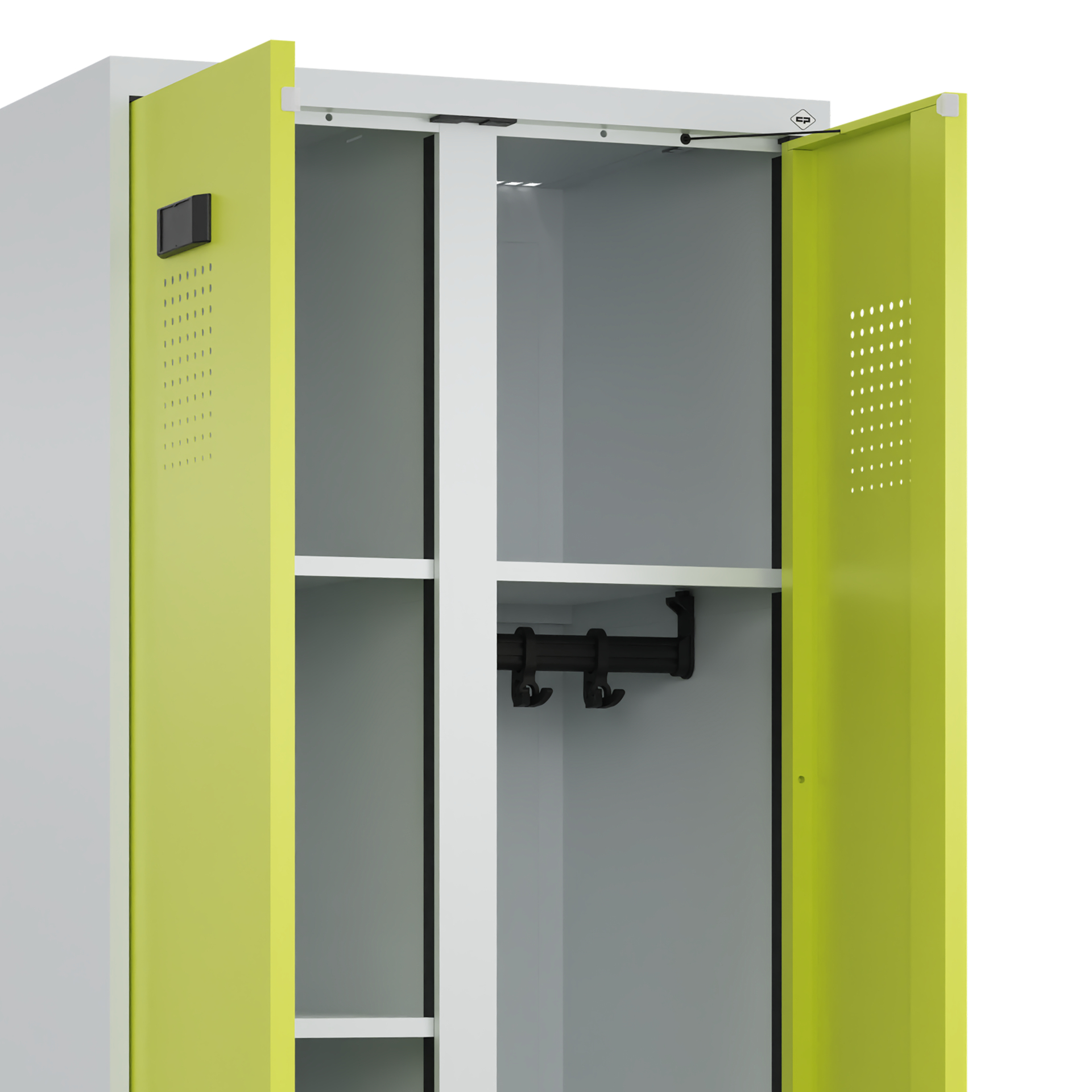 C+P Putzmittel-Spind Evolo PLUS, mit Füssen, 2 Abt