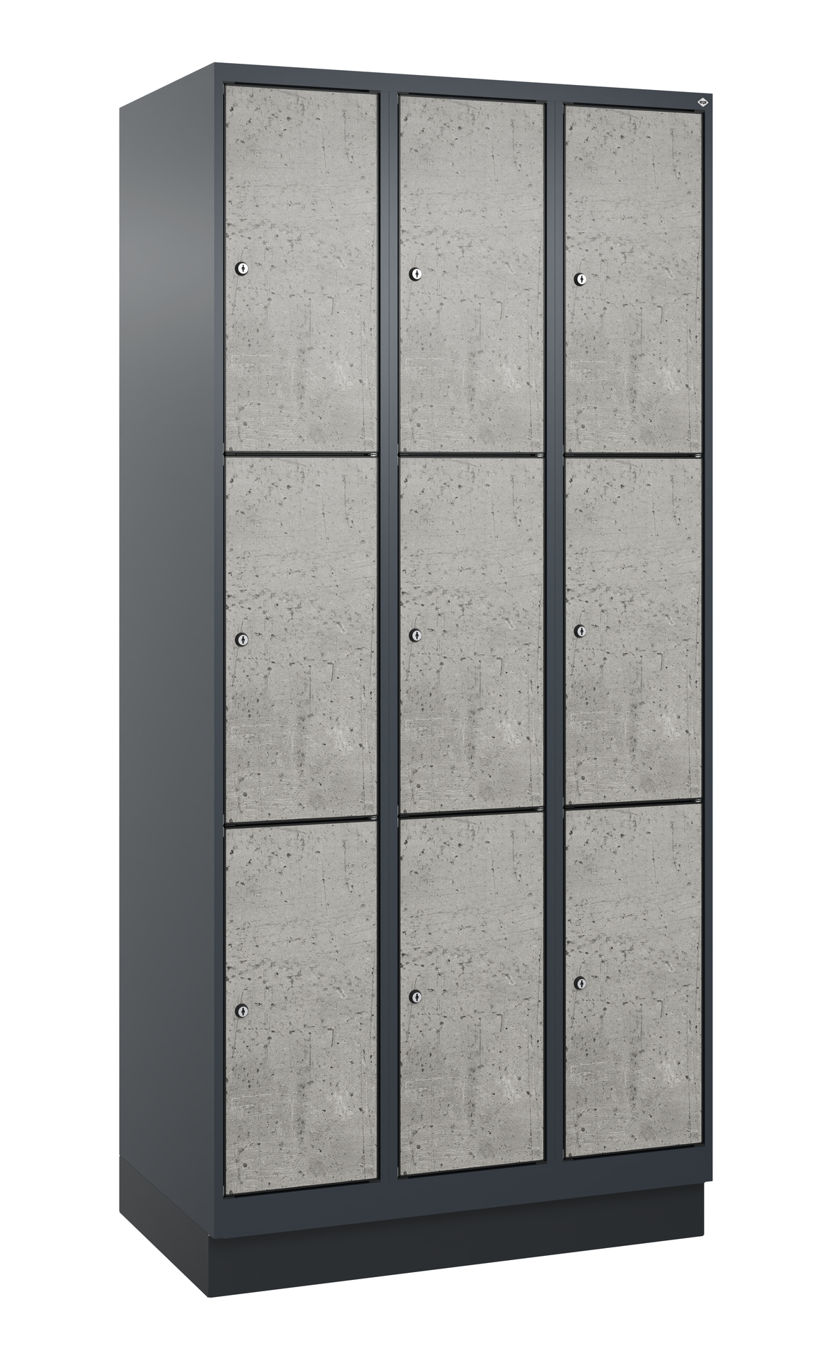 C+P Schlie�fachschrank Evolo PLUS, Sockel, 9 F�cher, 1950x900x500mm