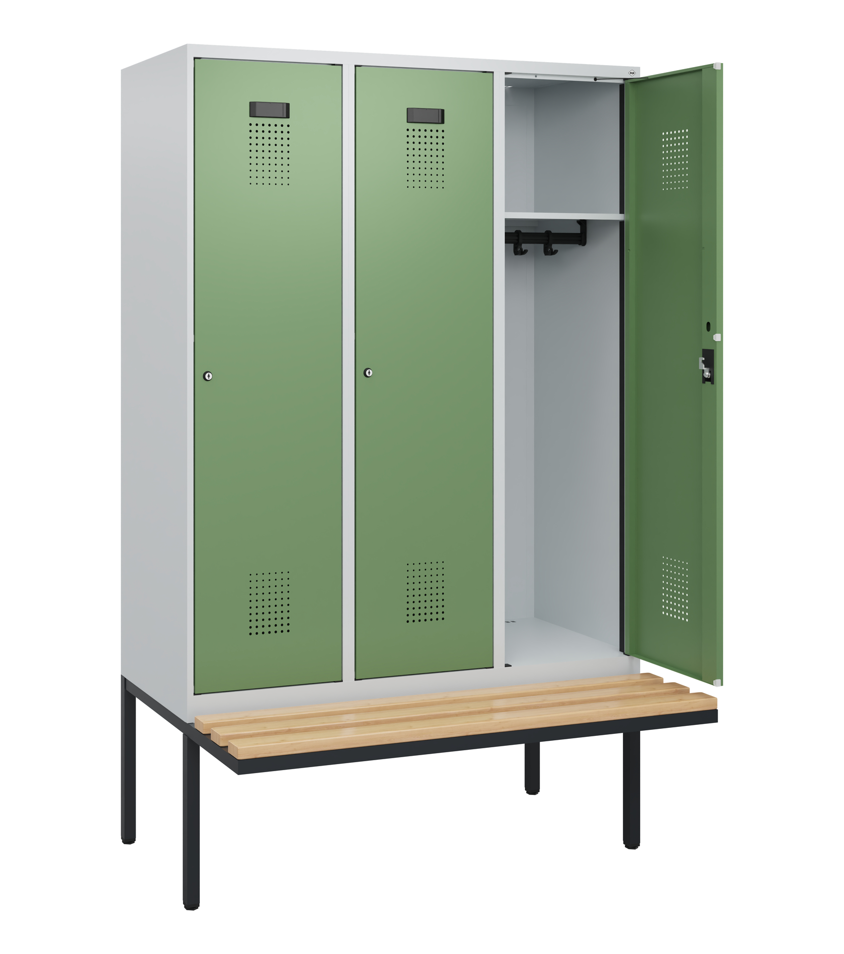 C+P Spind Evolo PLUS, Bank, 3 Abteile, 1950x1200x8