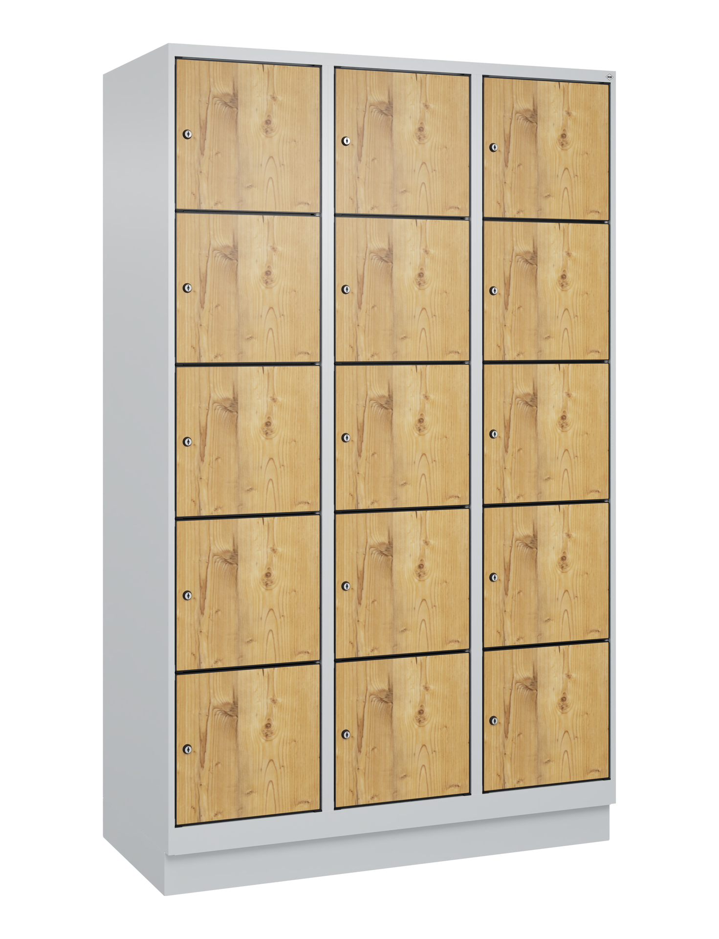 C+P Schlie�fachschrank Evolo PLUS, Sockel, 15 F�cher, 1950x1200x500mm