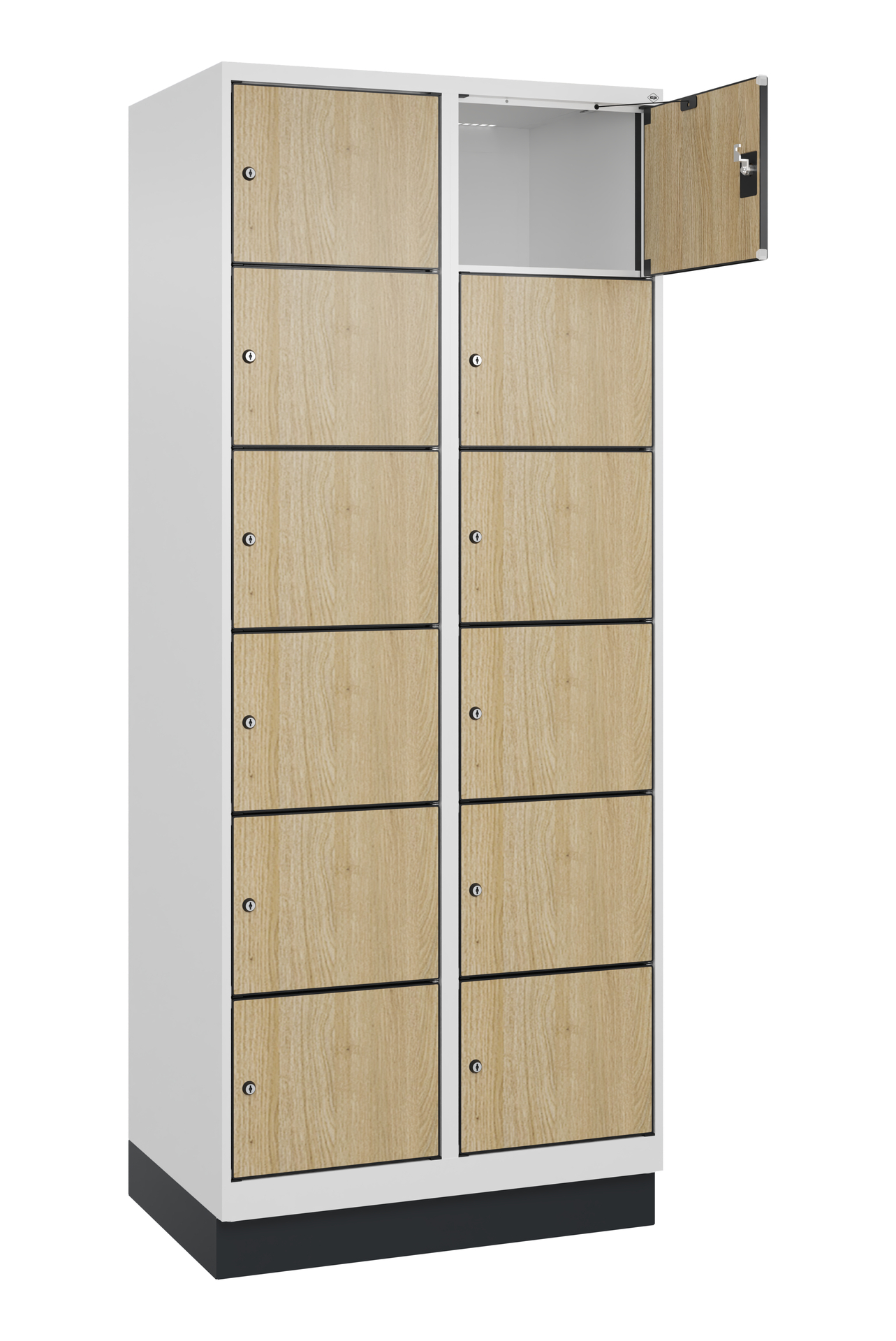 C+P Schlie�fachschrank Evolo PLUS, Sockel, 12 F�cher, 1950x800x500mm