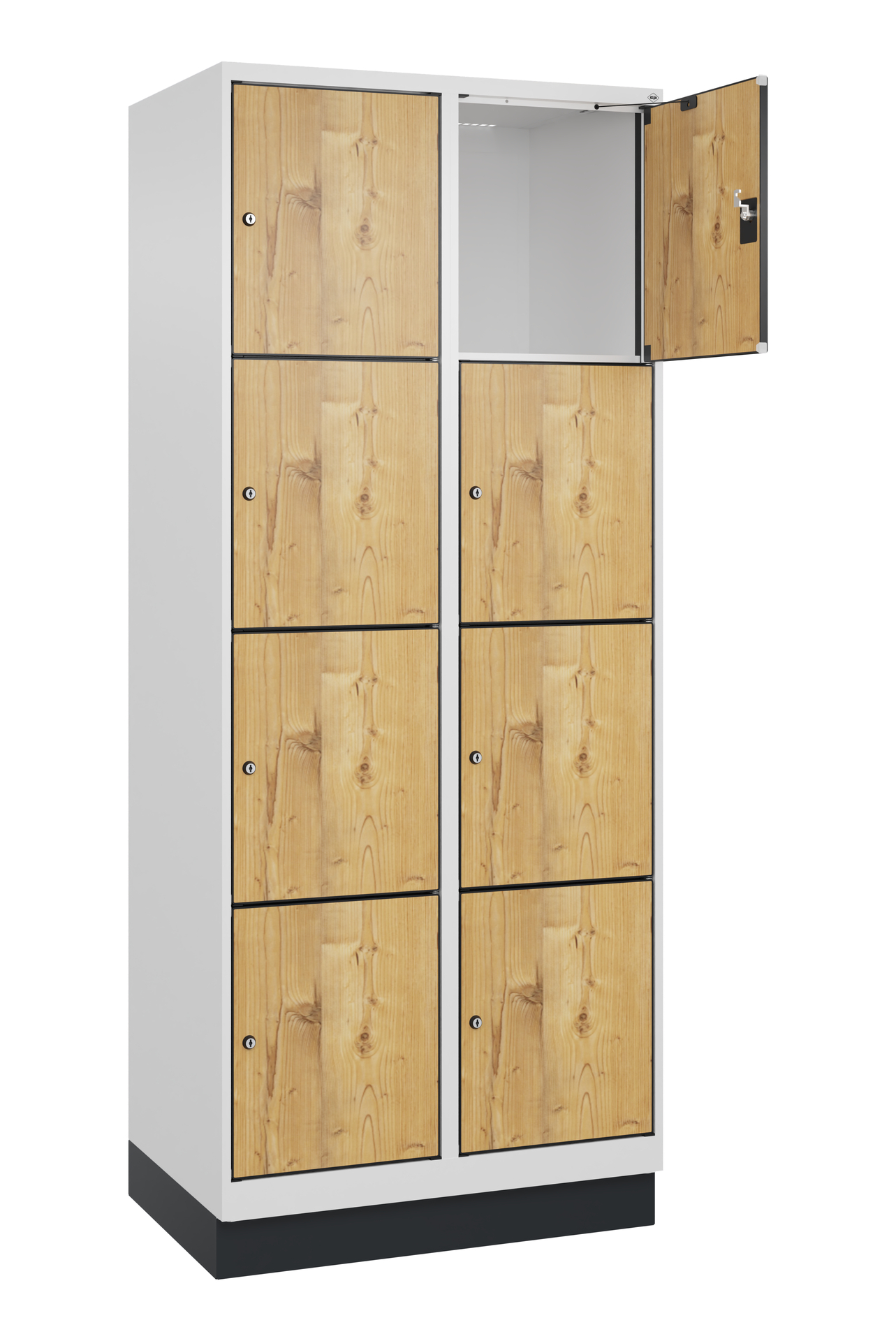 C+P Schlie�fachschrank Evolo PLUS, Sockel, 8 F�cher, 1950x800x500mm