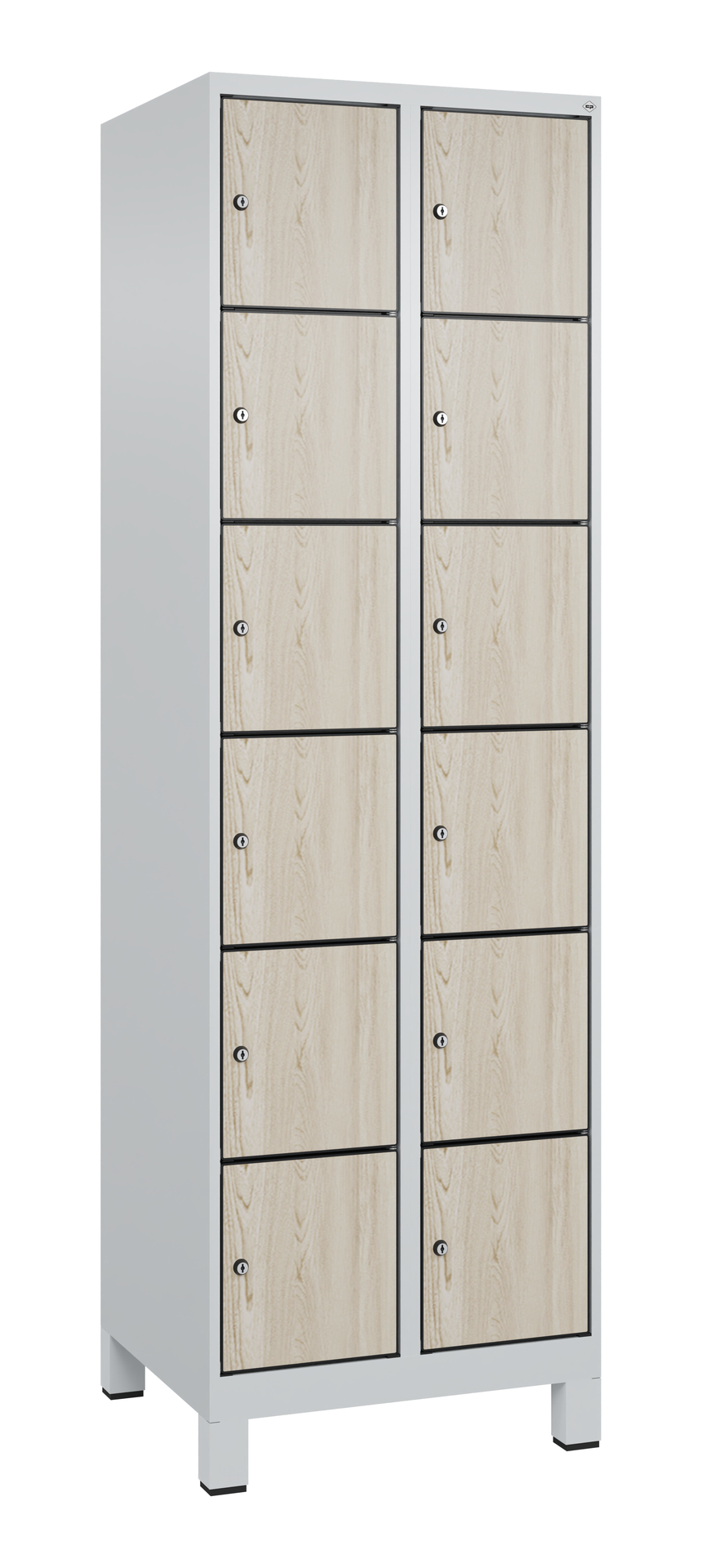 C+P Schlie�fachschrank Evolo PLUS, F��e, 12 F�cher, 1950x600x500mm