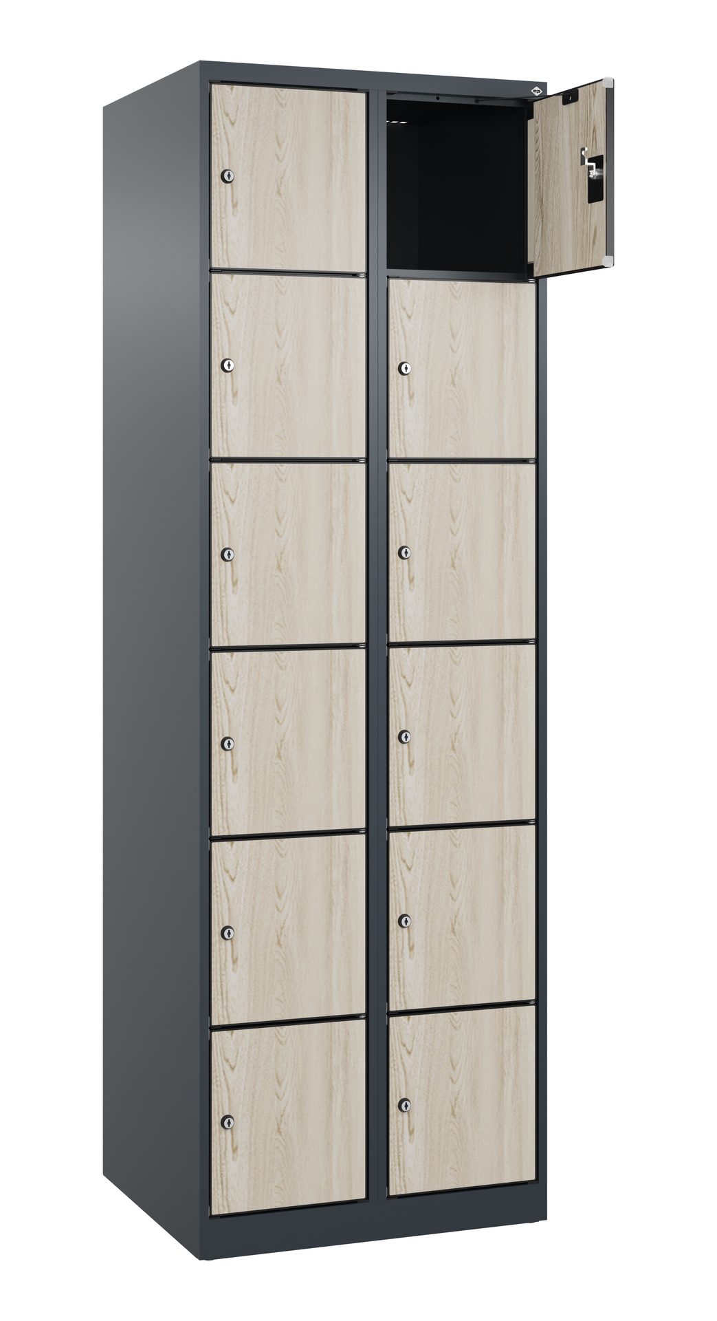 C+P Schlie�fachschrank Evolo PLUS, 12 F�cher, 1850x600x500mm