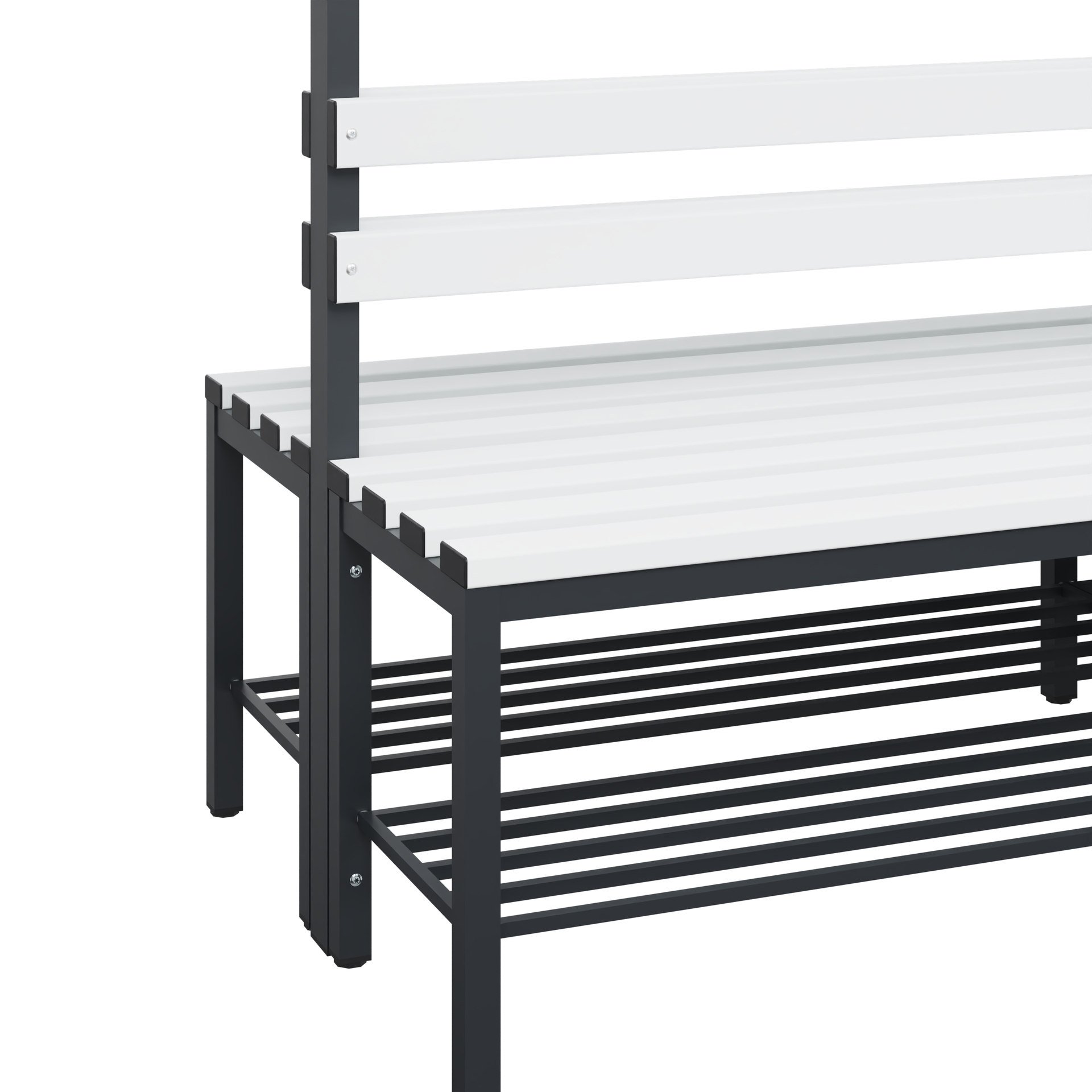 C+P Garderobenbank Solid, 1716x2000x770mm, 7021/Weiß