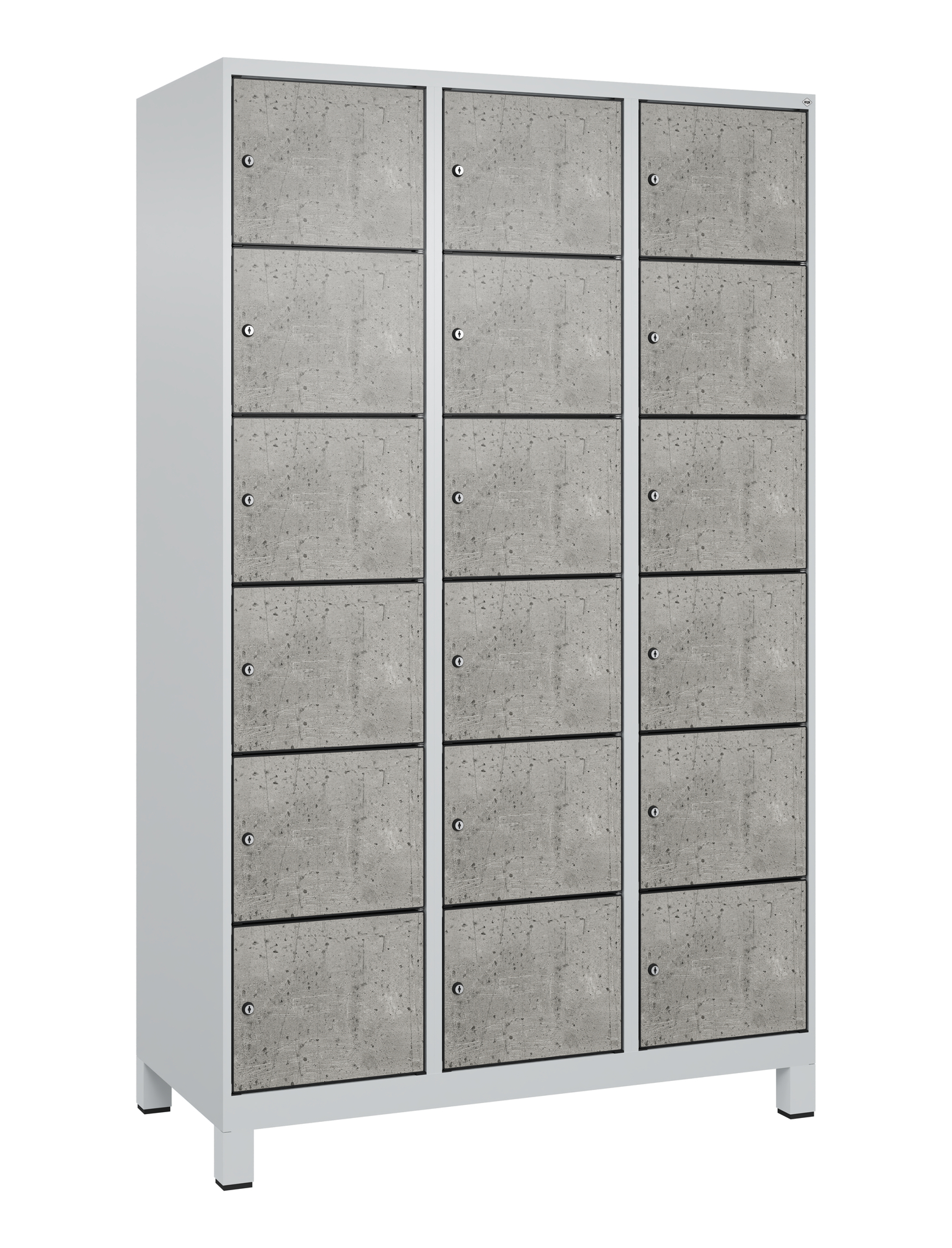 C+P Schlie�fachschrank Evolo PLUS, F��e, 18 F�cher, 1950x1200x500mm