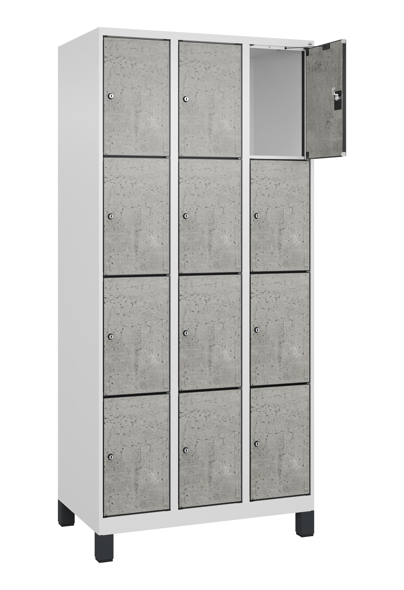 C+P Schlie�fachschrank Evolo PLUS, F��e, 12 F�cher, 1950x900x500mm
