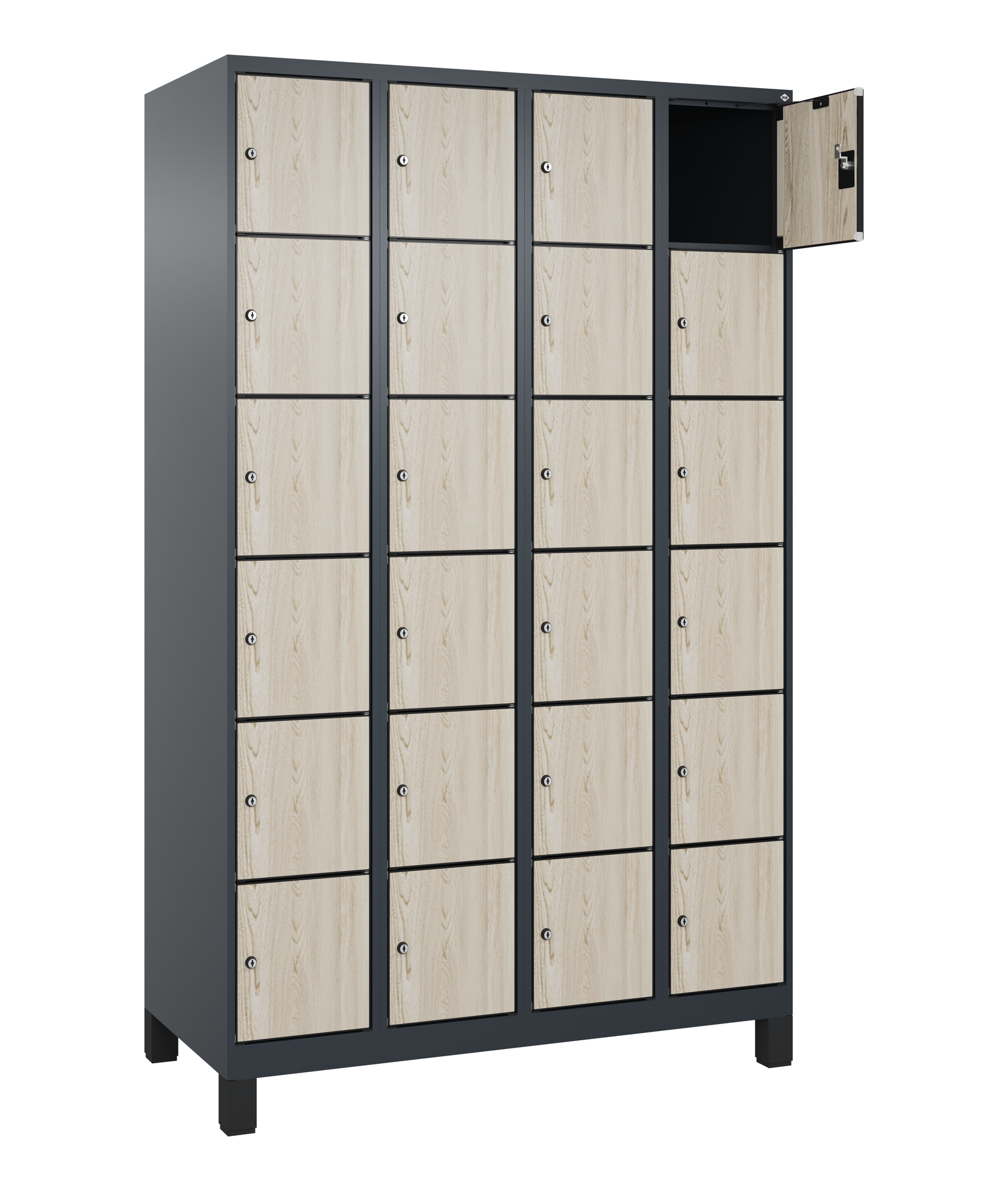 C+P Schlie�fachschrank Evolo PLUS, F��e, 24 F�cher, 1950x1200x500mm