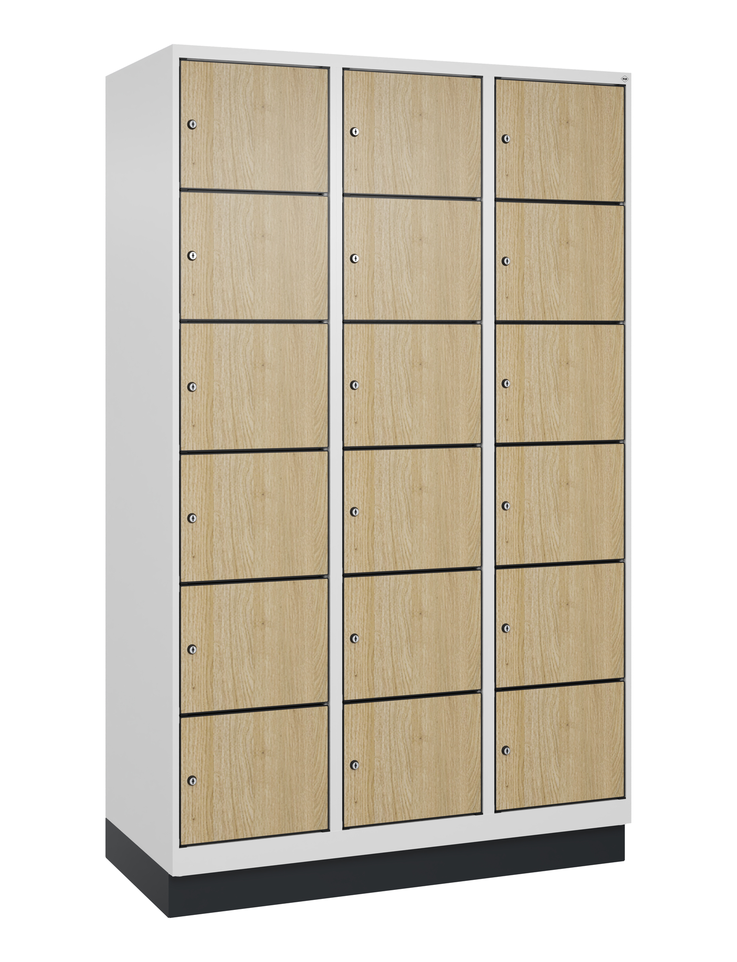 C+P Schlie�fachschrank Evolo PLUS, Sockel, 18 F�cher, 1950x1200x500mm