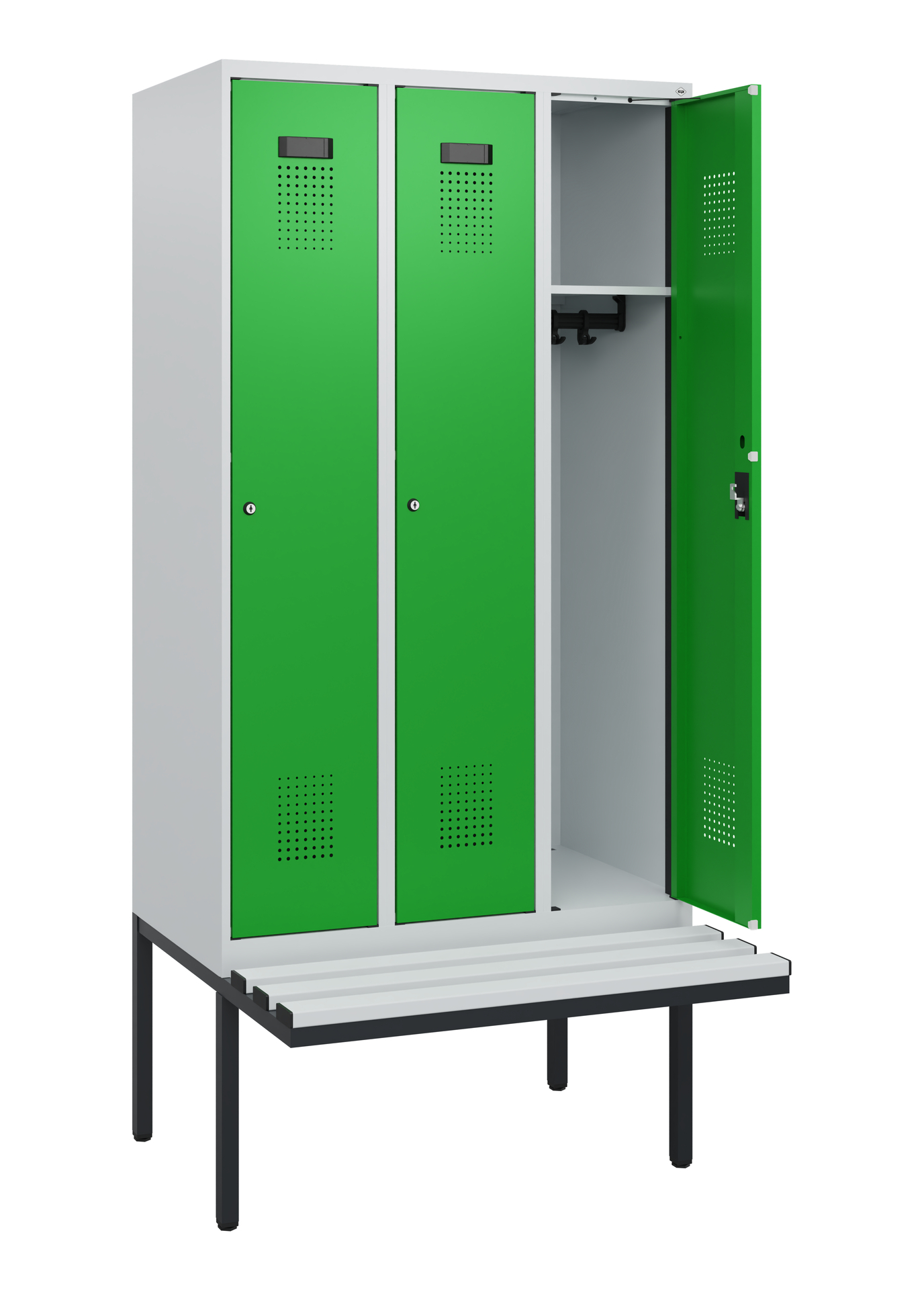 C+P Spind Evolo PLUS, Bank, 3 Abteile, 1950x900x81