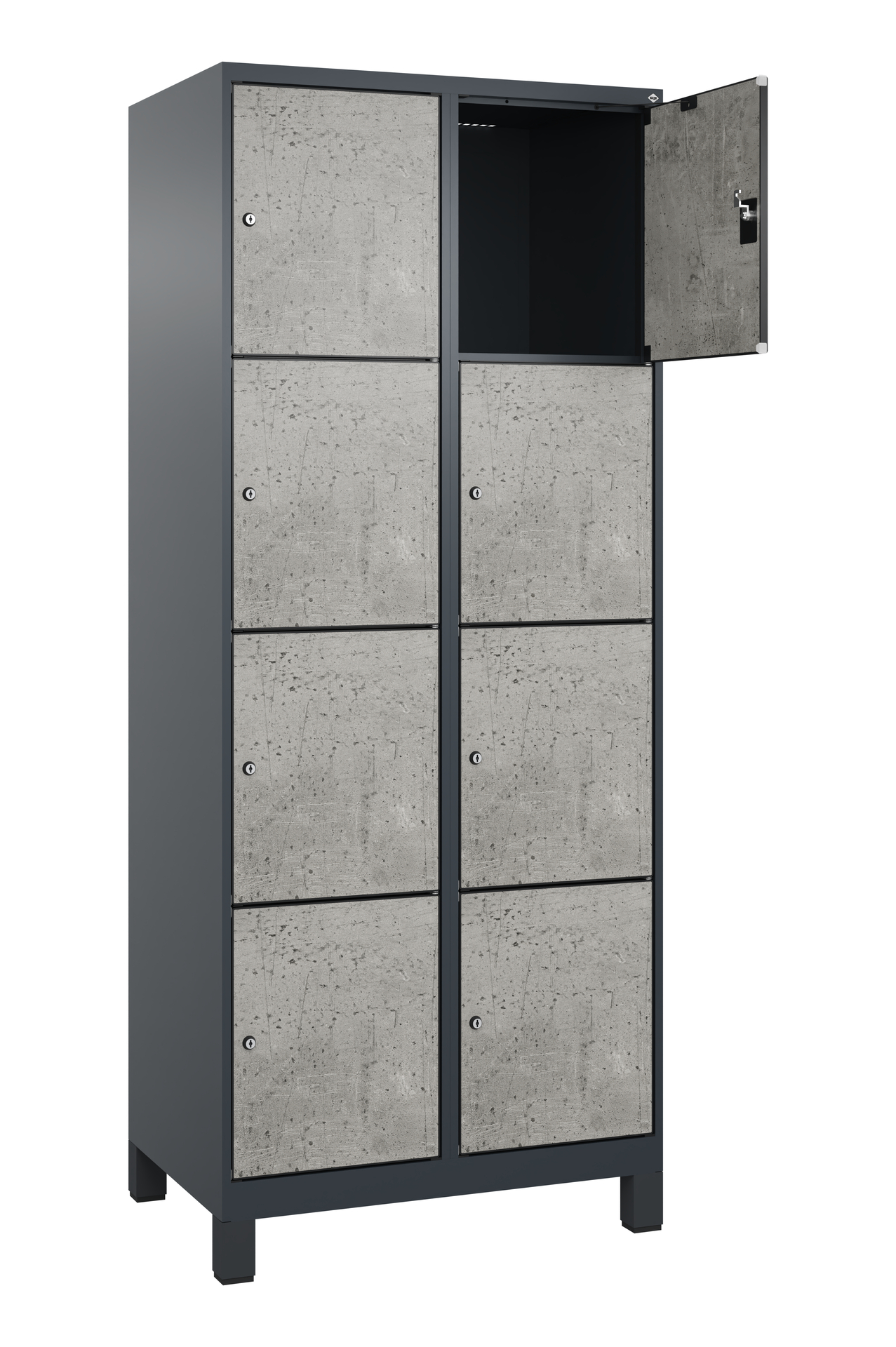 C+P Schlie�fachschrank Evolo PLUS, F��e, 8 F�cher, 1950x800x500mm