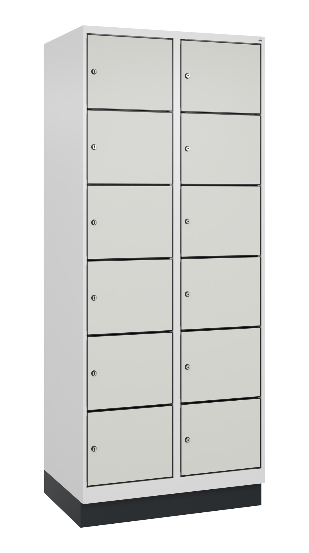 C+P Schlie�fachschrank Evolo PLUS, Sockel, 12 F�cher, 1950x800x500mm