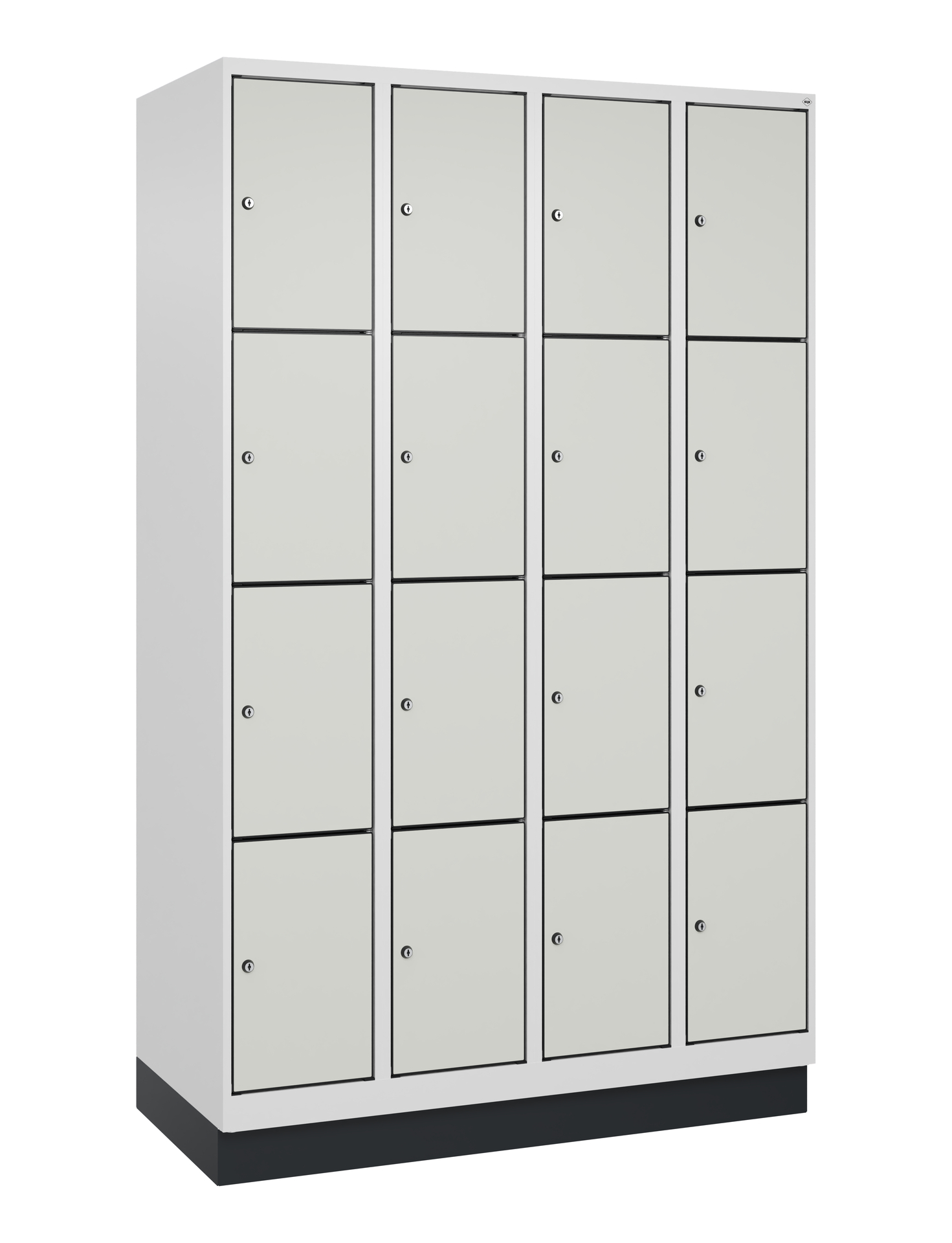 C+P Schlie�fachschrank Evolo PLUS, Sockel, 16 F�cher, 1950x1200x500mm
