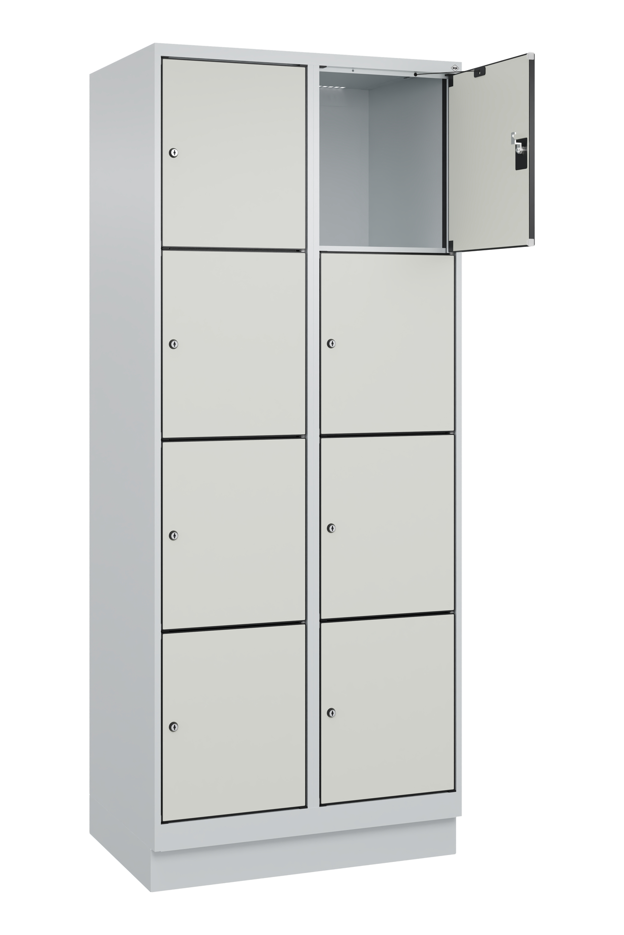 C+P Schlie�fachschrank Evolo PLUS, Sockel, 8 F�cher, 1950x800x500mm