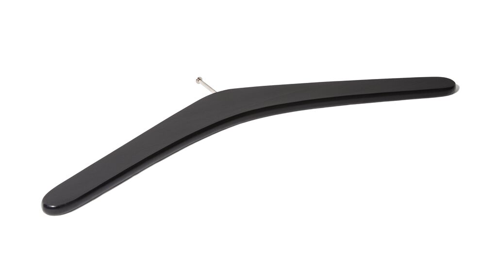 C+P coat hanger made of hardwood, varnished black, mounting with hotel pin