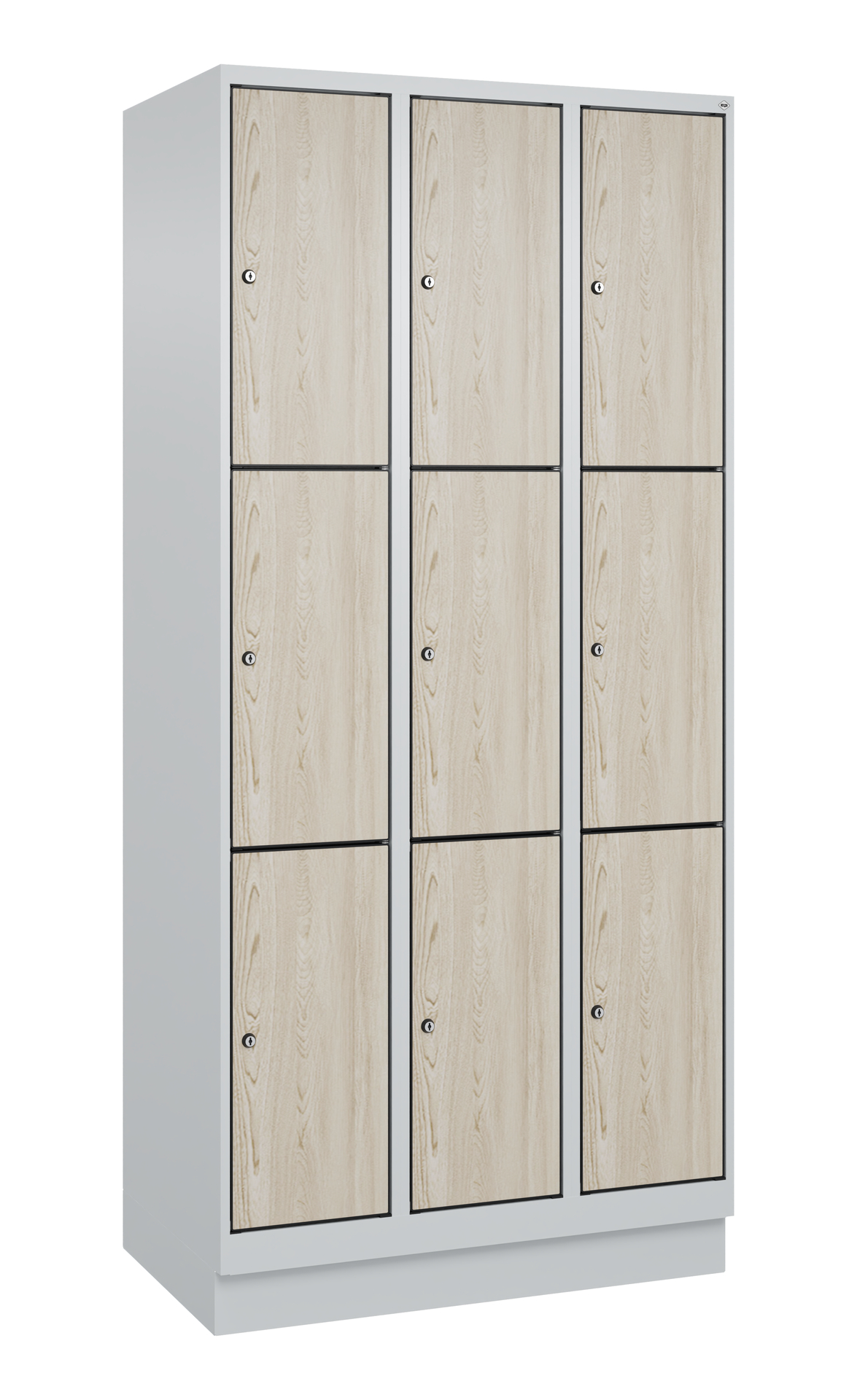 C+P Schlie�fachschrank Evolo PLUS, Sockel, 9 F�cher, 1950x900x500mm
