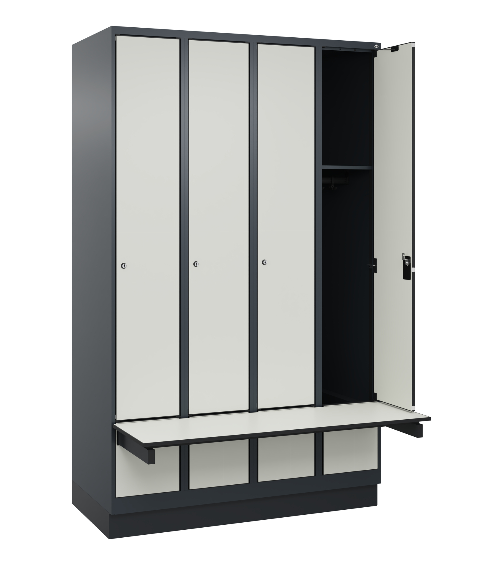 C+P Spind Evolo PLUS, Bank, 4 Abteile, 1950x1200x815mm