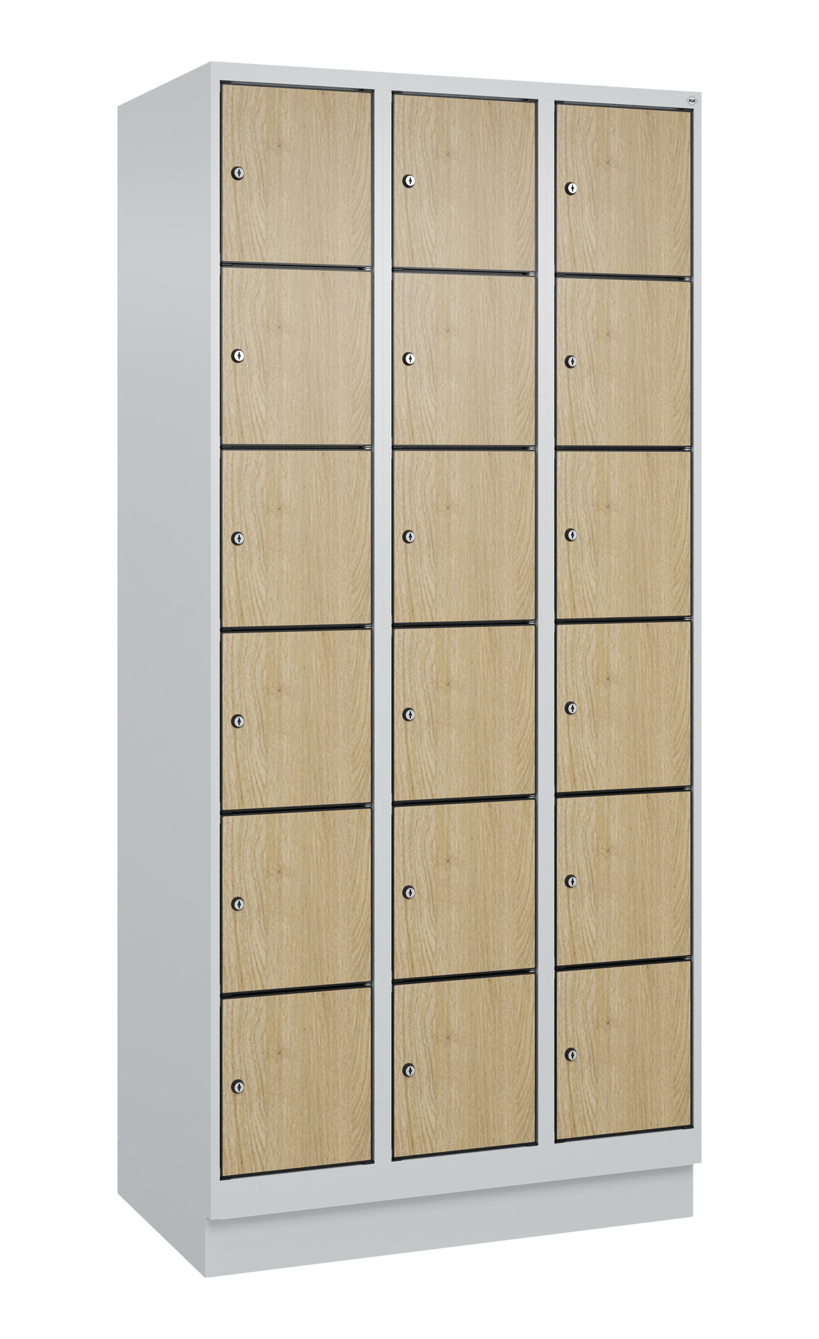 C+P Schlie�fachschrank Evolo PLUS, Sockel, 18 F�cher, 1950x900x500mm