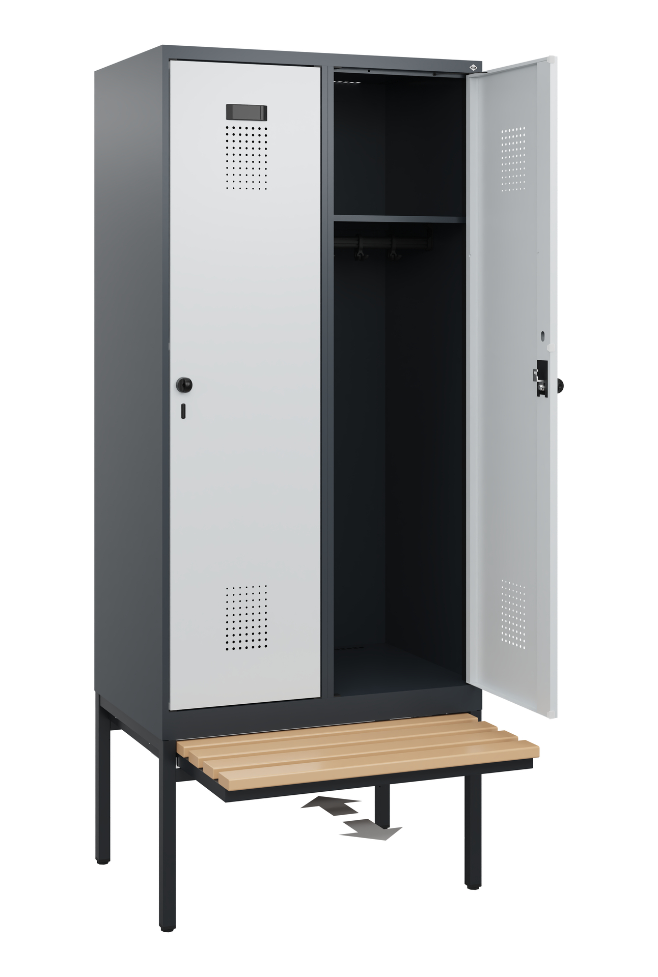 C+P Spind Evolo PLUS, Bank, 2 Abteile, 1950x800x815mm