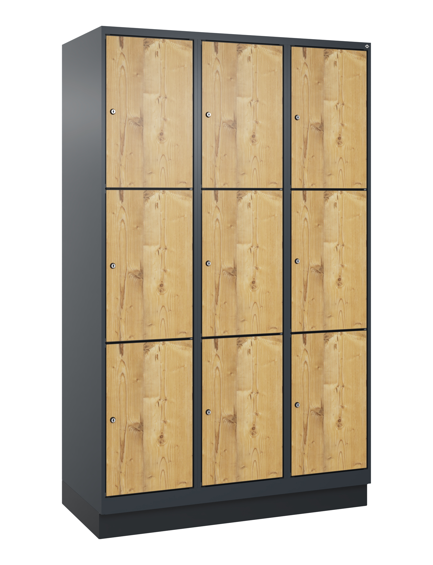 C+P Schlie�fachschrank Evolo PLUS, Sockel, 9 F�cher, 1950x1200x500mm