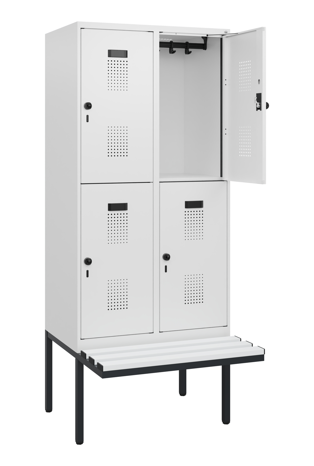 C+P Doppelstock-Spind Evolo PLUS, Bank, 4 Fächer, 