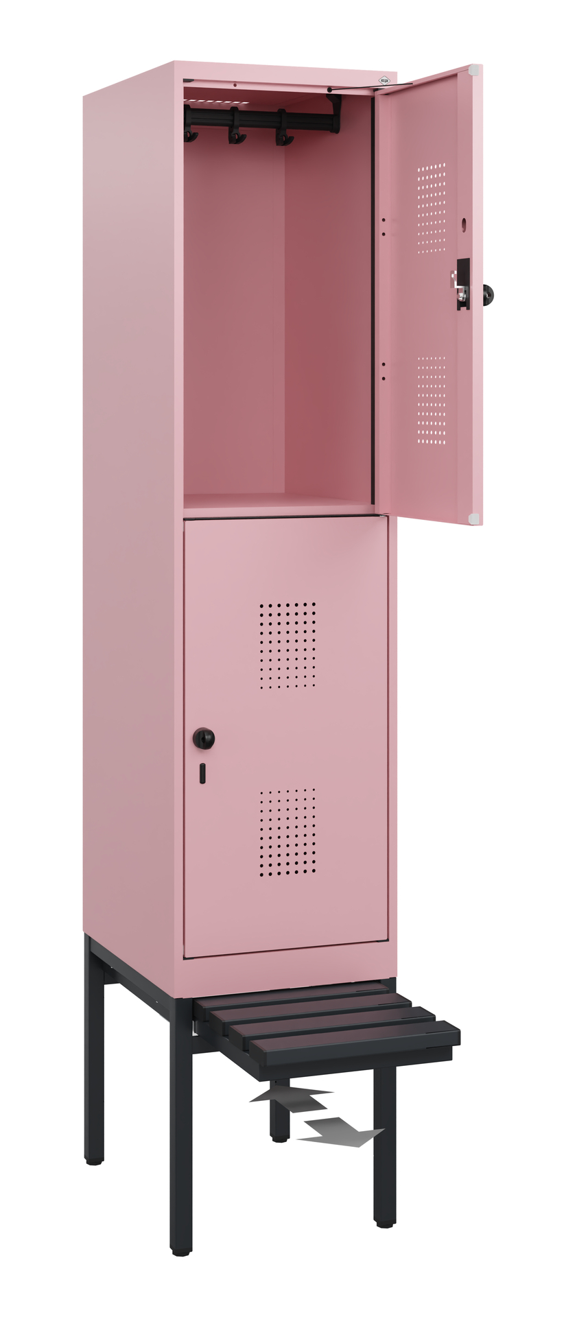 C+P Doppelstöckiger Spind Evolo PLUS, 2 Fächer, 1950x400x815mm