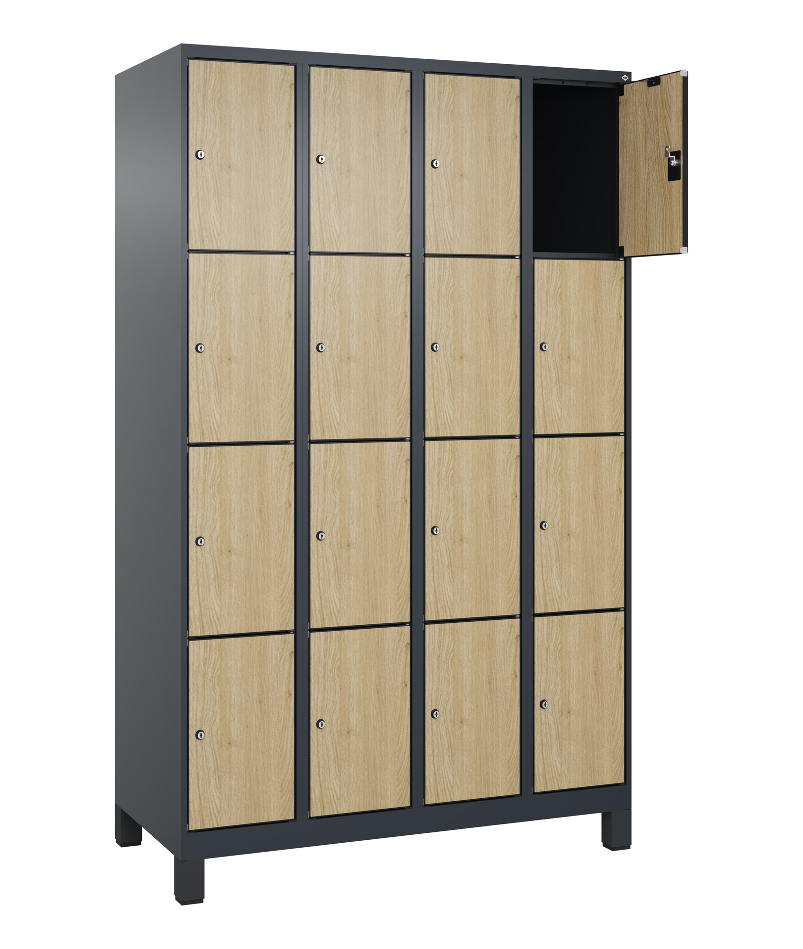 C+P Schlie�fachschrank Evolo PLUS, F��e, 16 F�cher, 1950x1200x500mm
